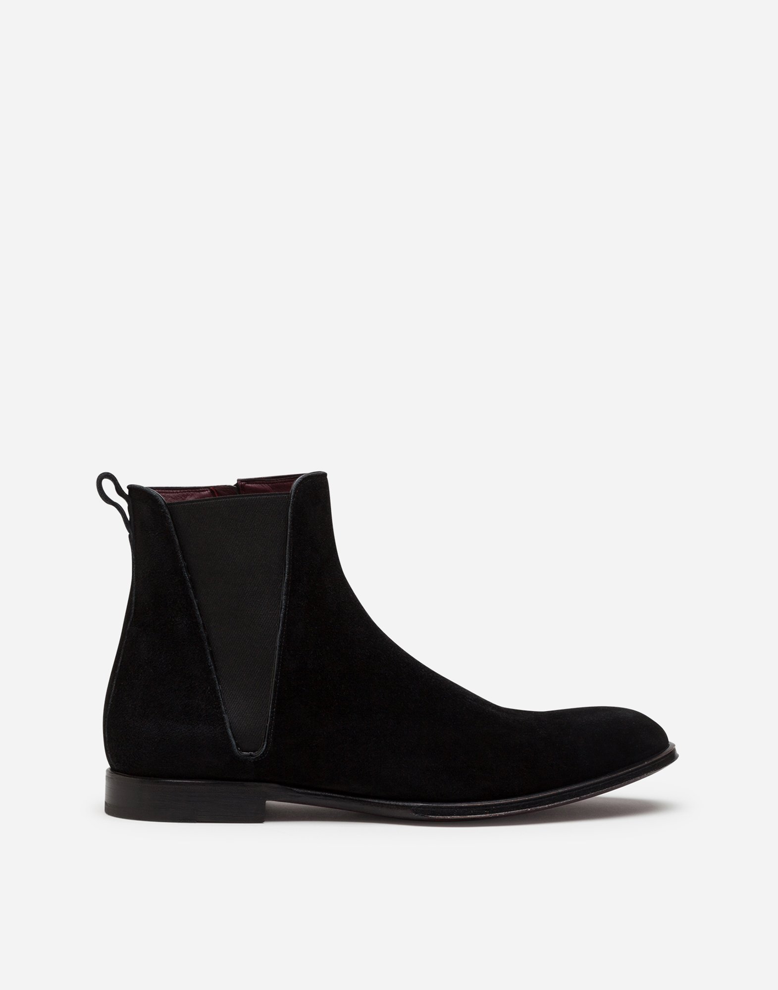 Velvet calfskin chelsea boots