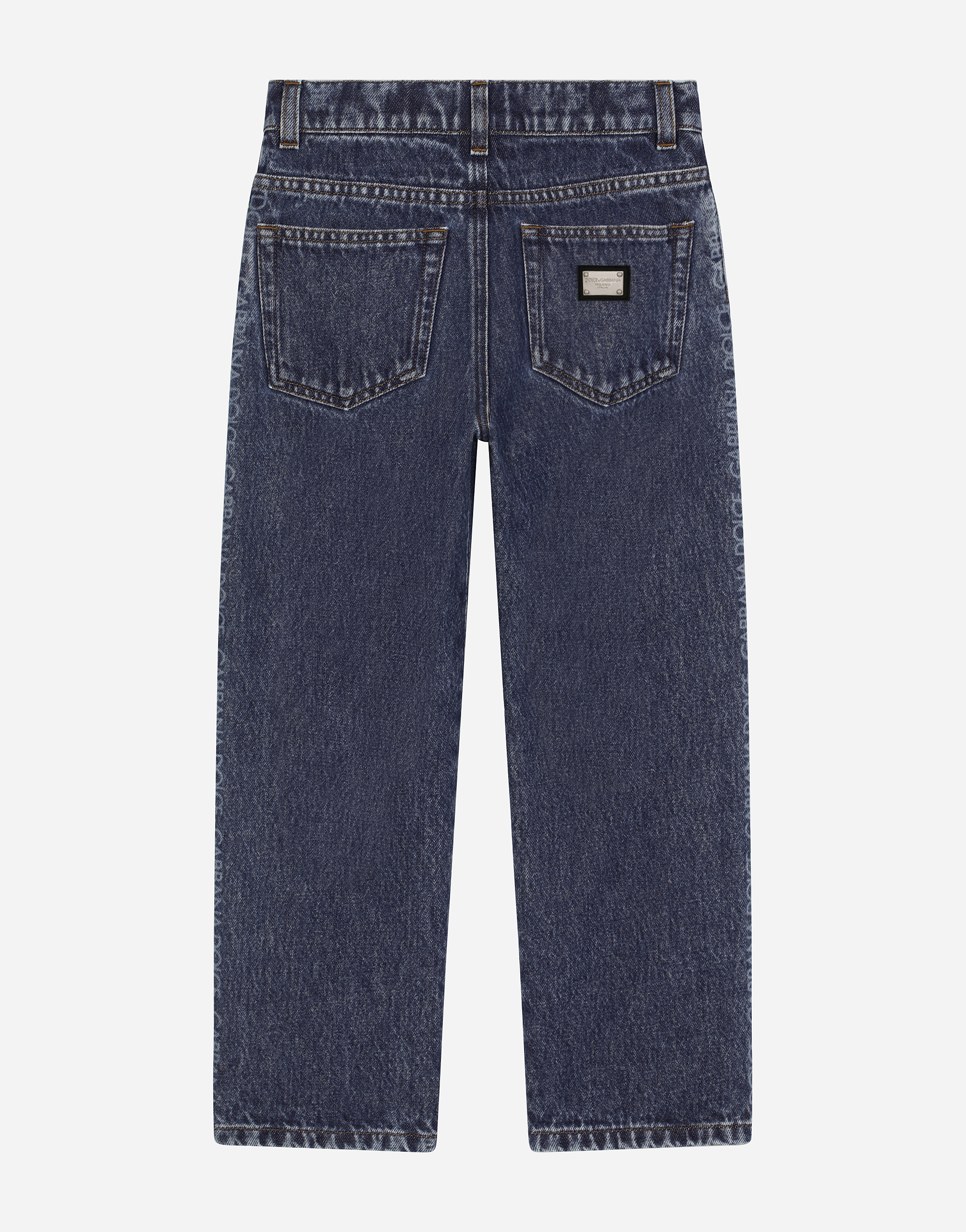 Shop Dolce & Gabbana 5-pocket Denim Jeans With Dolce&gabbana Logo In Multicolor