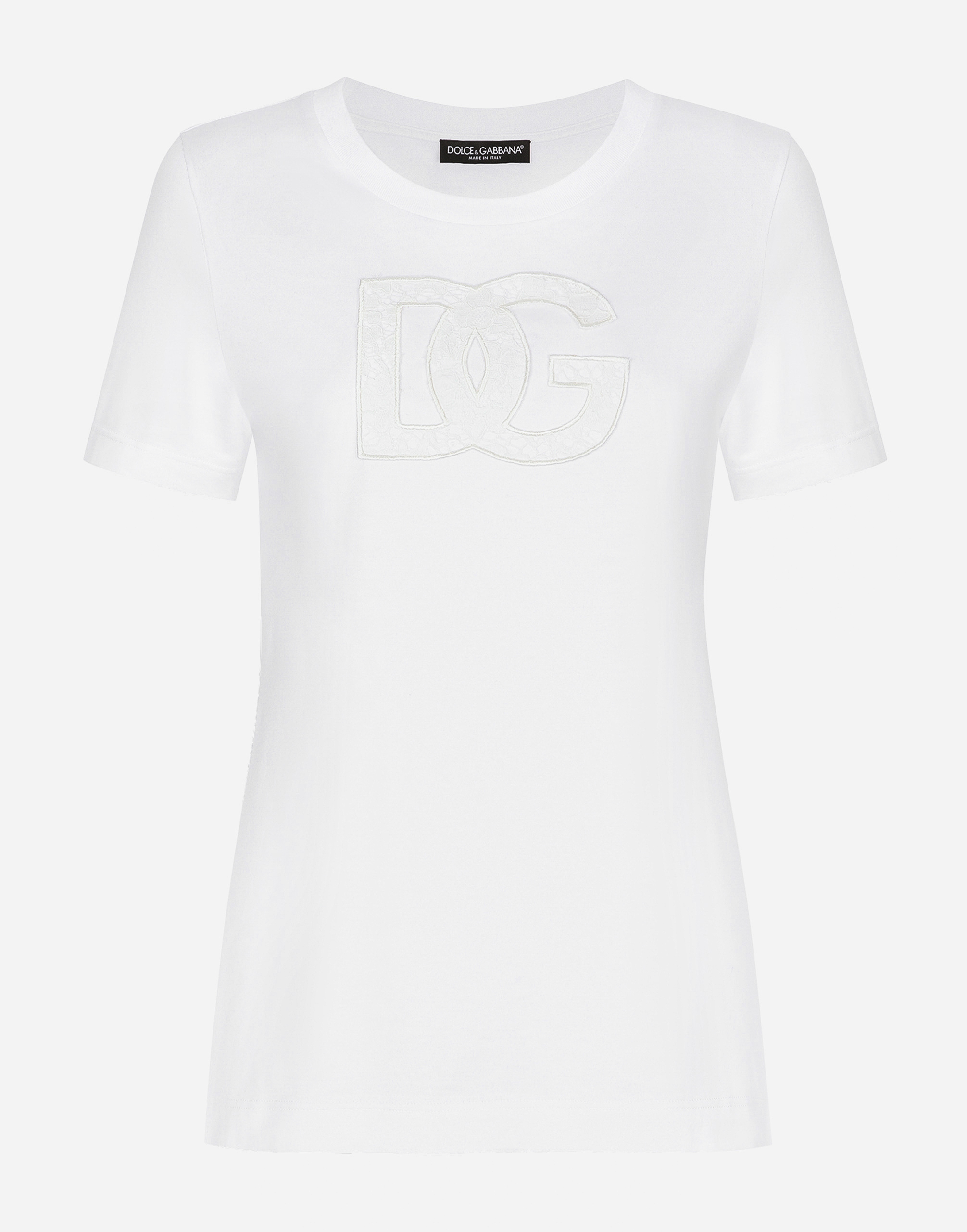ホワイトのウィメンズ Jersey T-shirt with DG logo patch ...