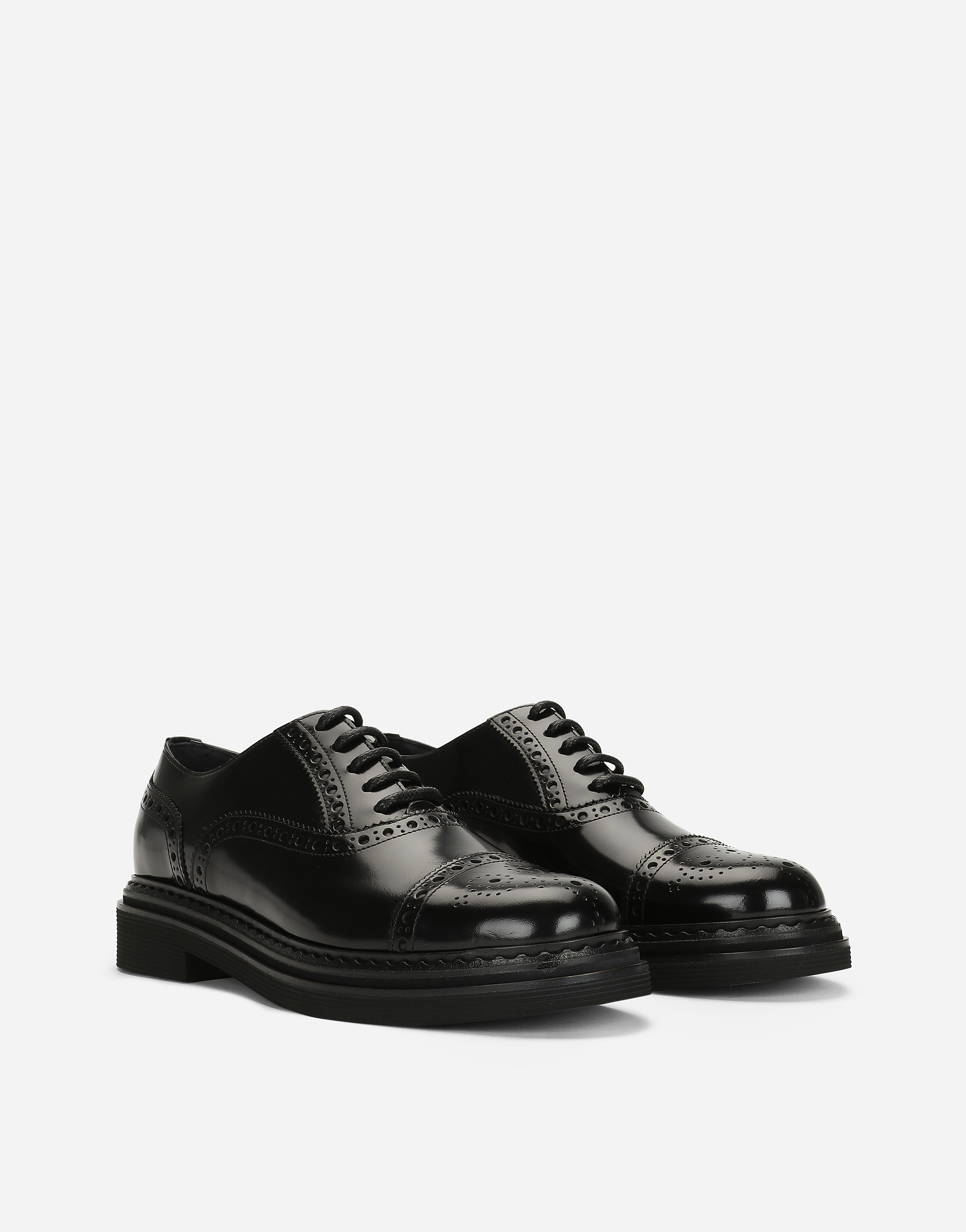 Shop Dolce & Gabbana Brushed Calfskin Lacing In Black