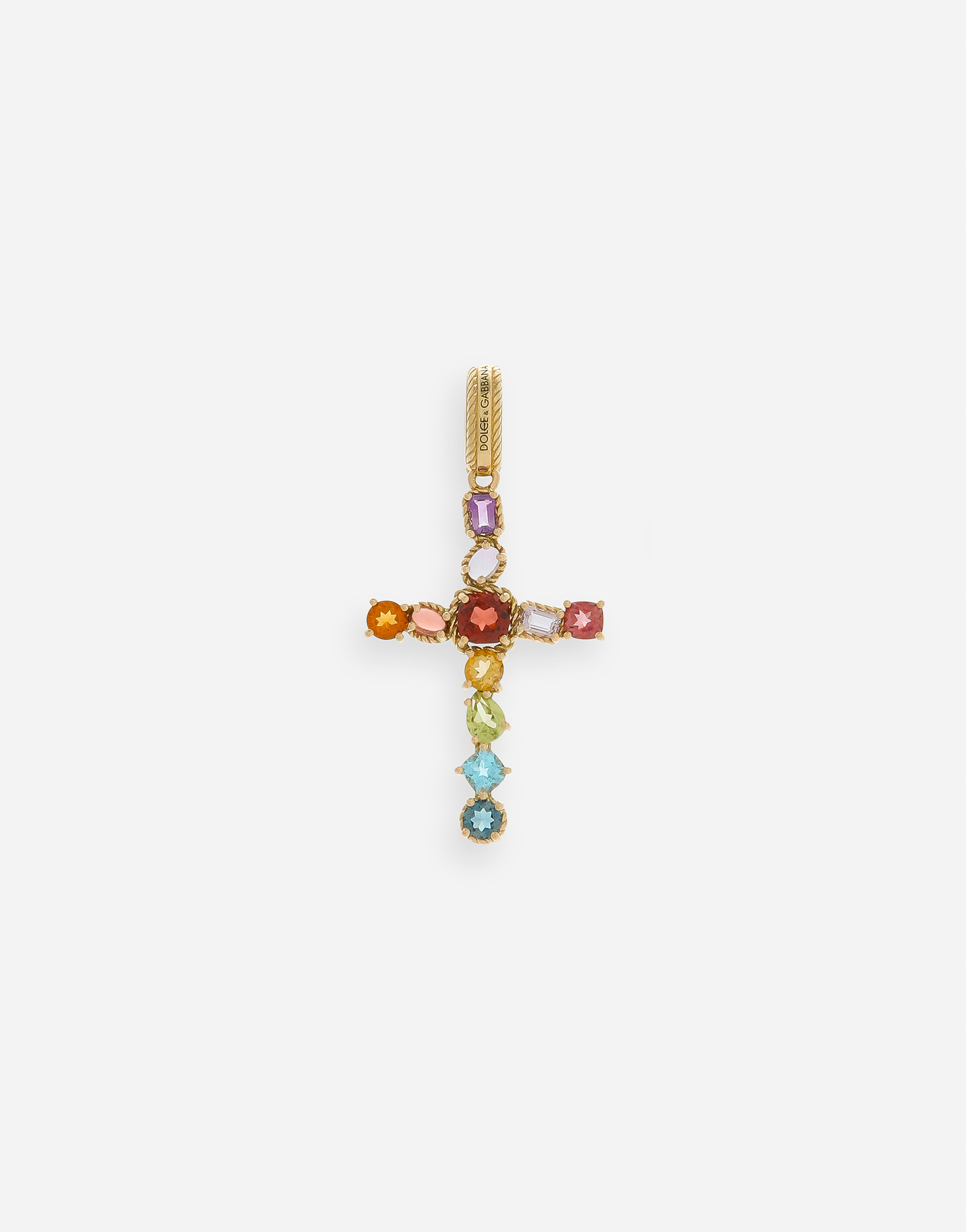 Dolce & Gabbana Rainbow Charm In Yellow Gold 18kt With Multicolor Stones