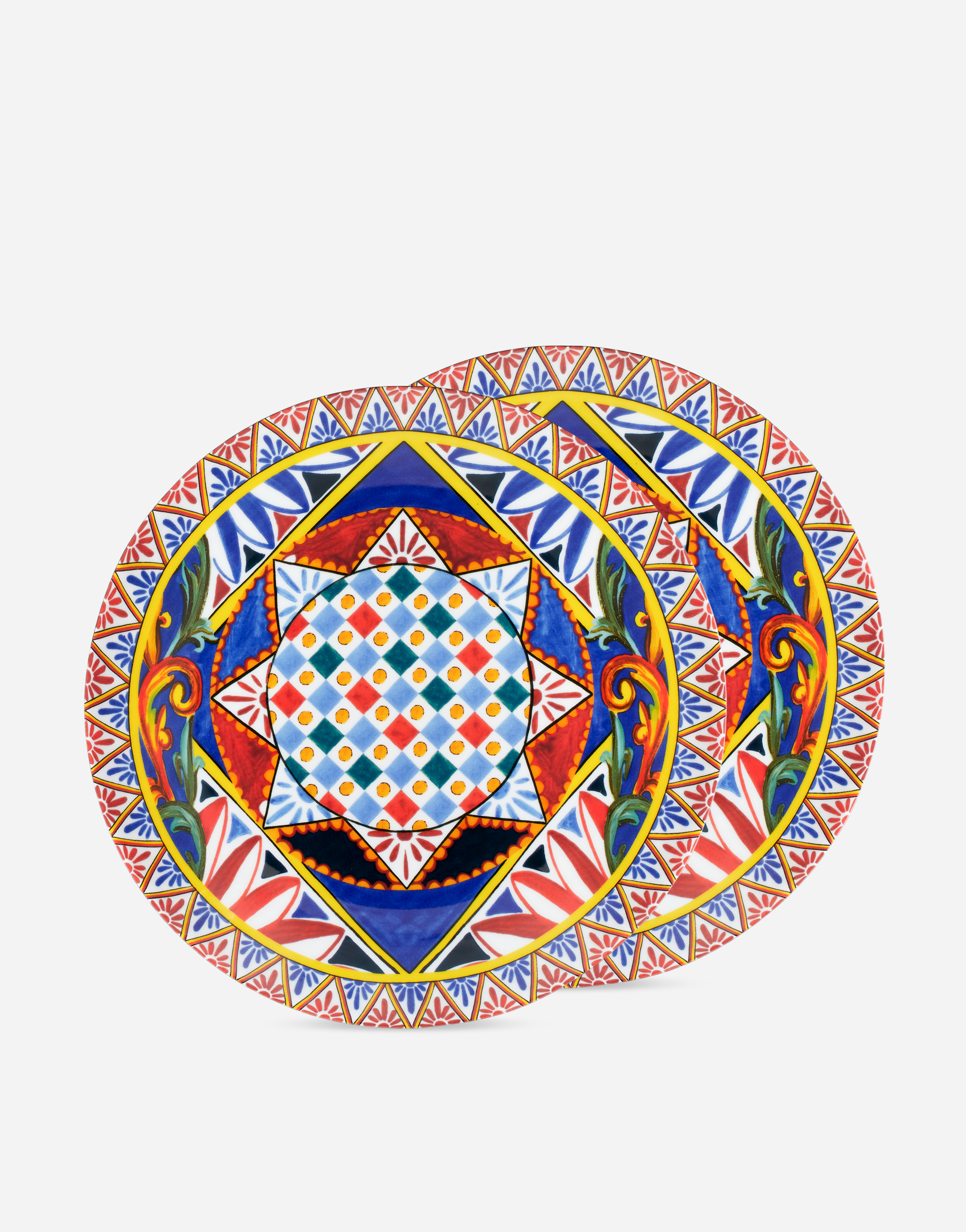 Set 2 Porcelain Dinner Plates in Multicolor | Dolce&Gabbana®