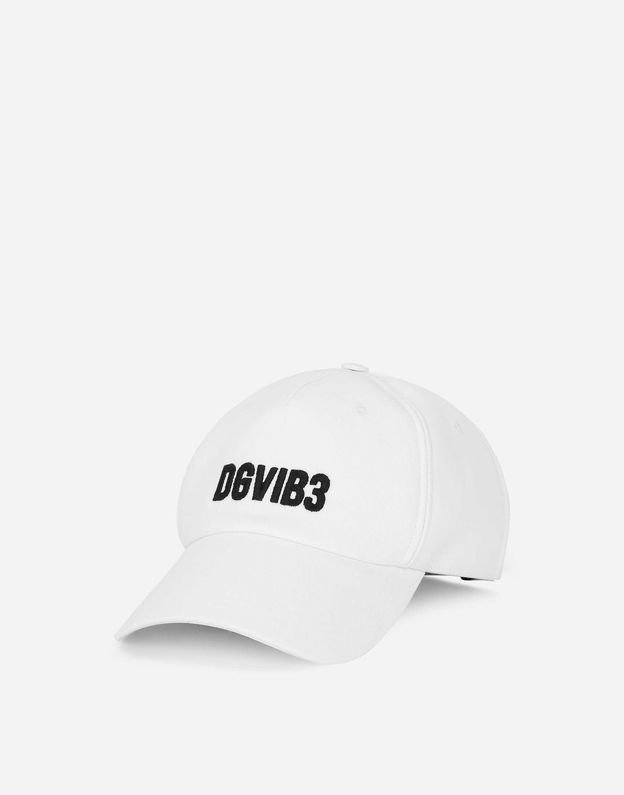 ホワイトのメンズ Cotton drill baseball cap with DGVIB3 embroidery