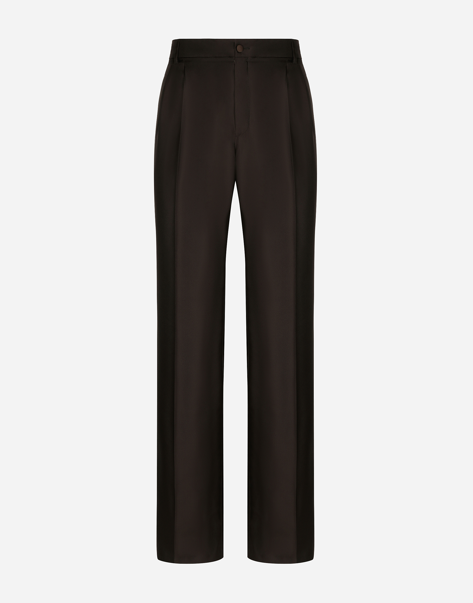 Tailored silk pants with darts