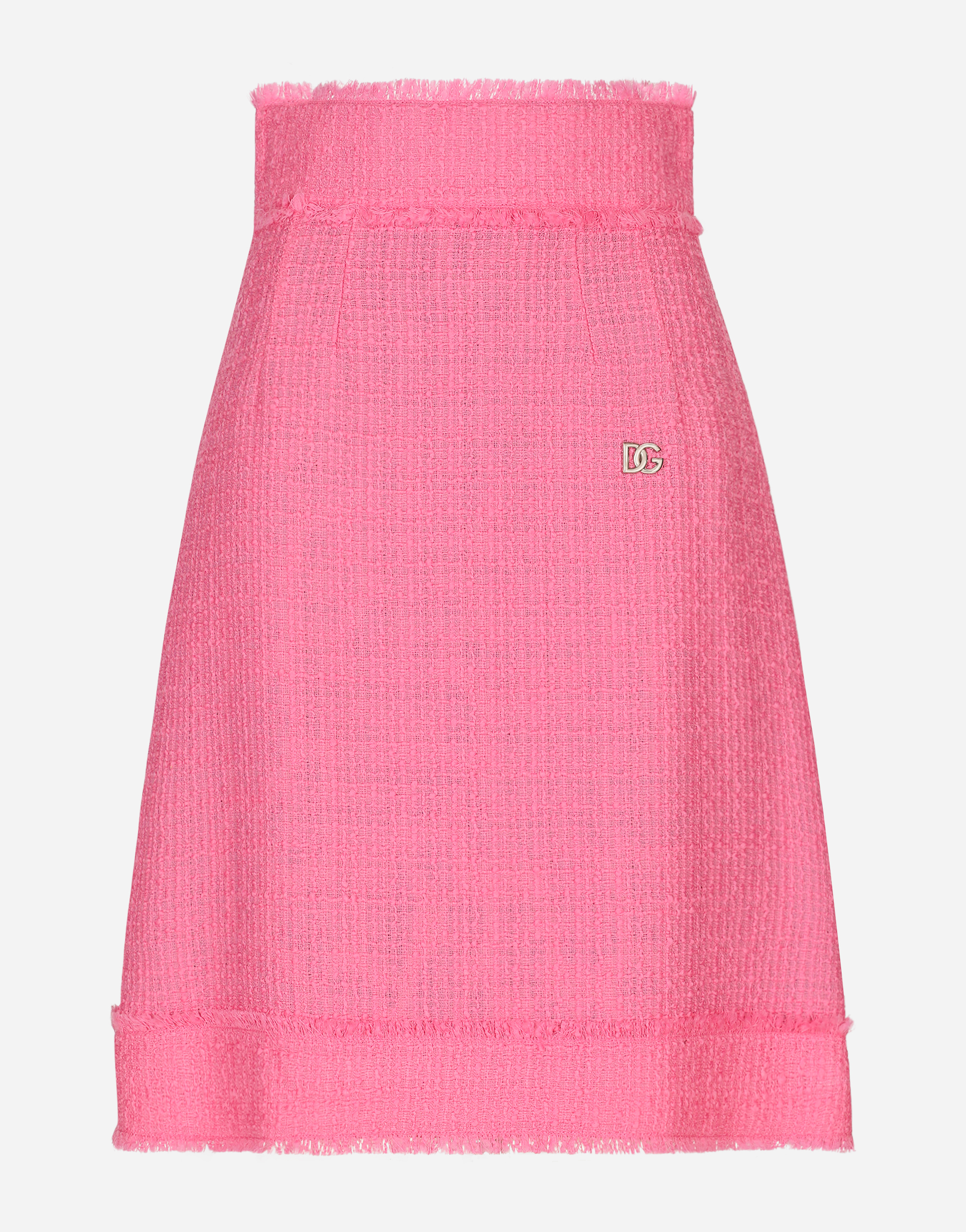 Raschel tweed midi skirt in Pink for Women | Dolce&Gabbana®