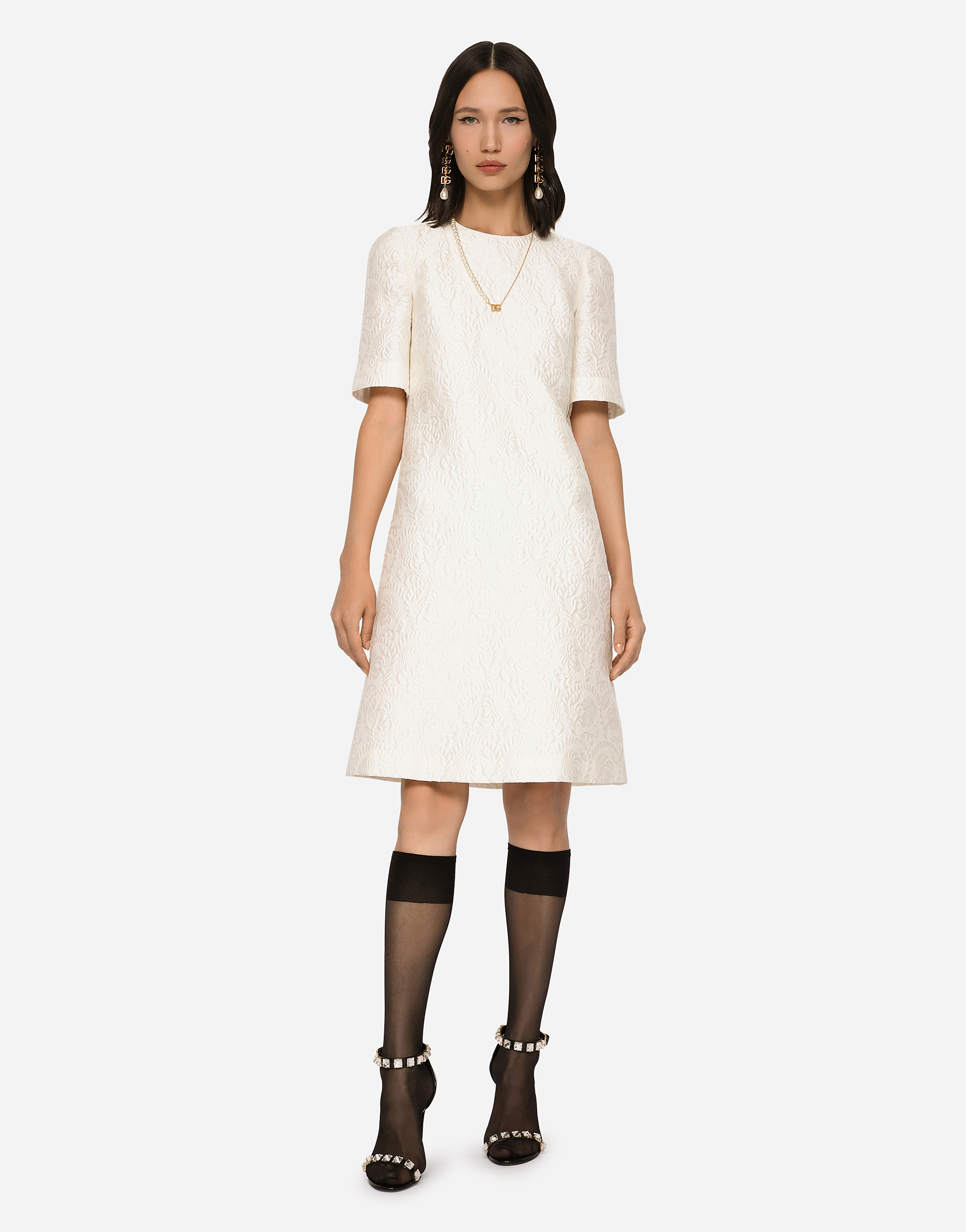 100%新品低価Jacquard Drawstring Dress ホワイト スカート