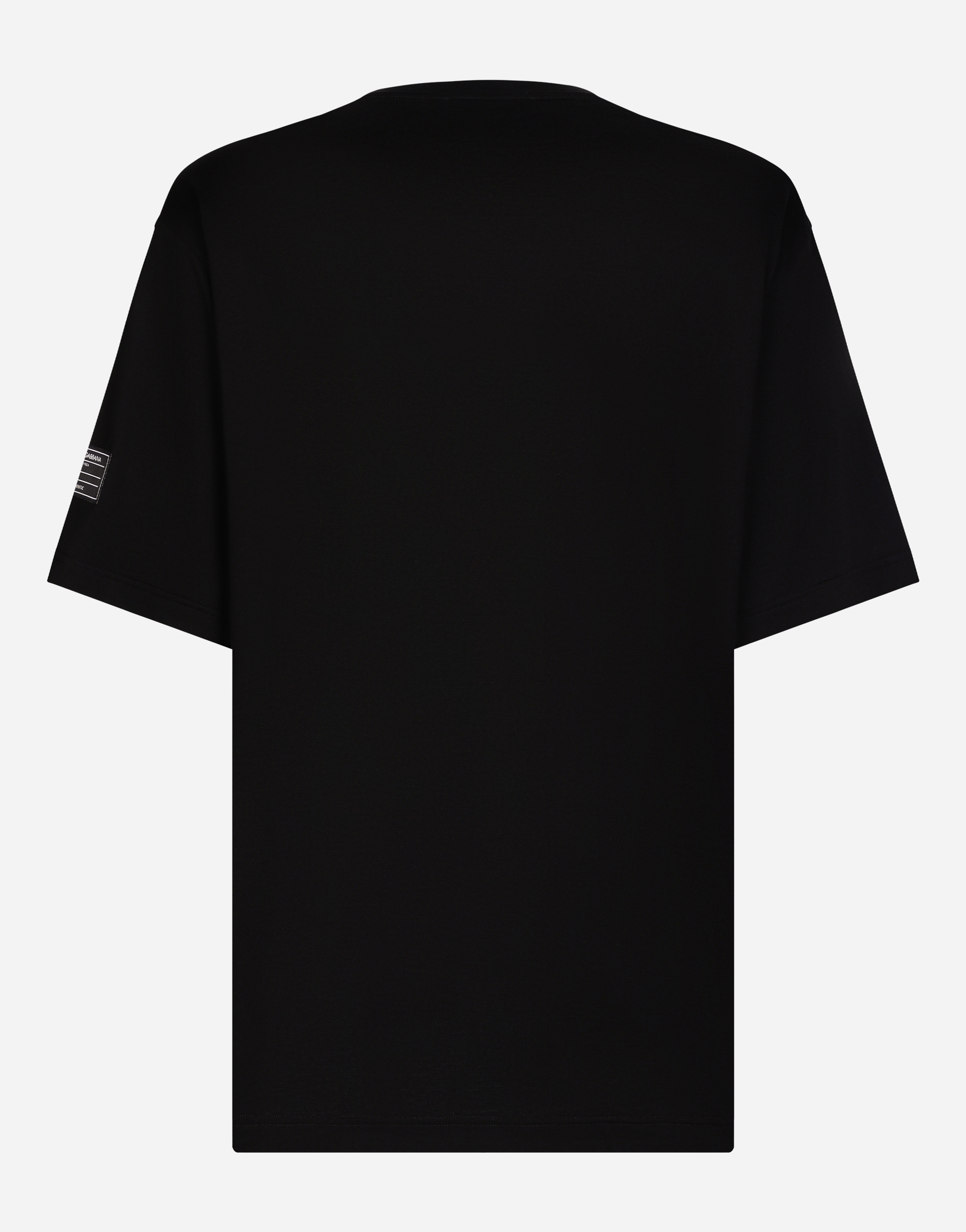 Shop Dolce & Gabbana Short-sleeved T-shirt With Vertical Logo Print In Black