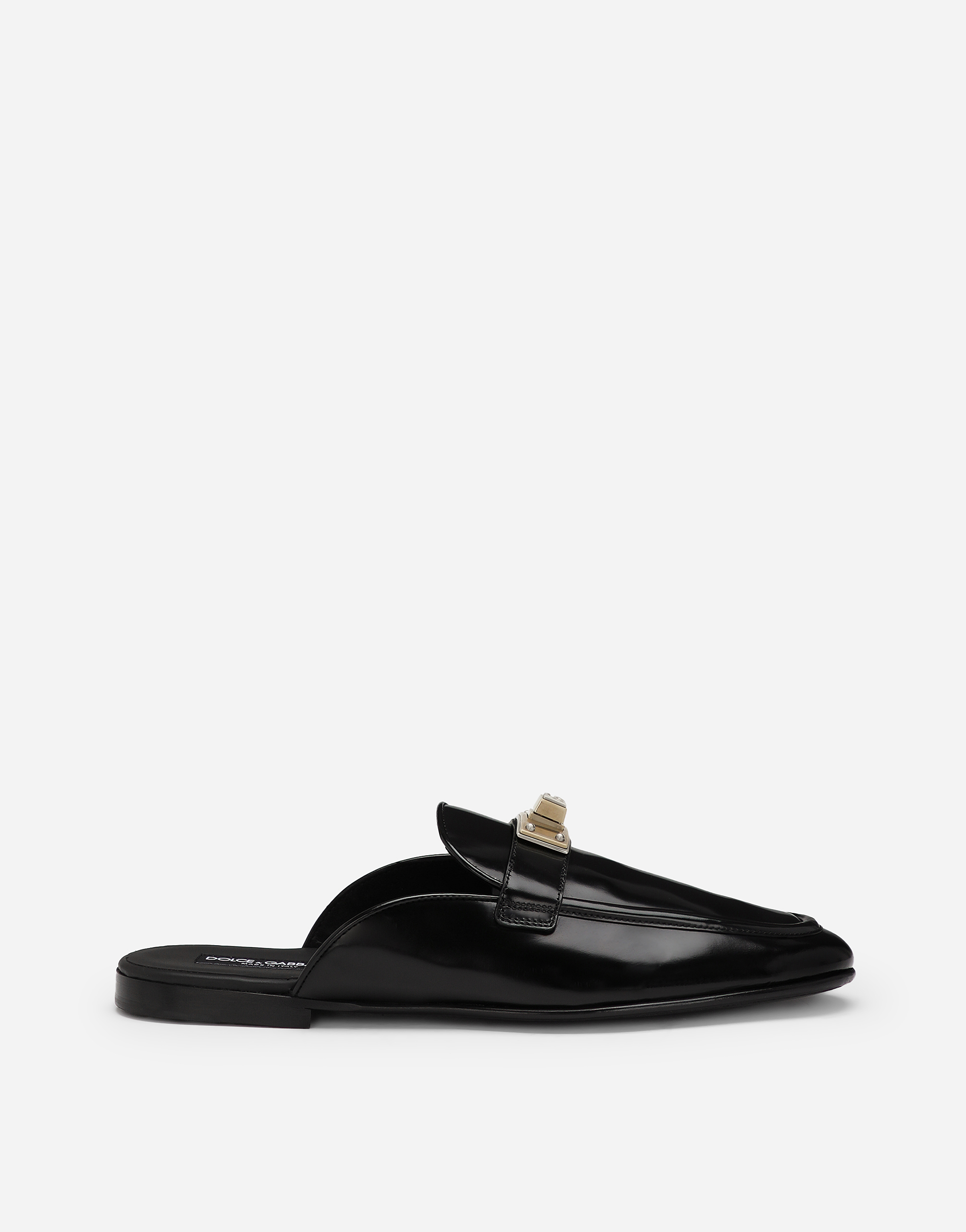 Brushed calfskin mules in Black for Men | Dolce&Gabbana®