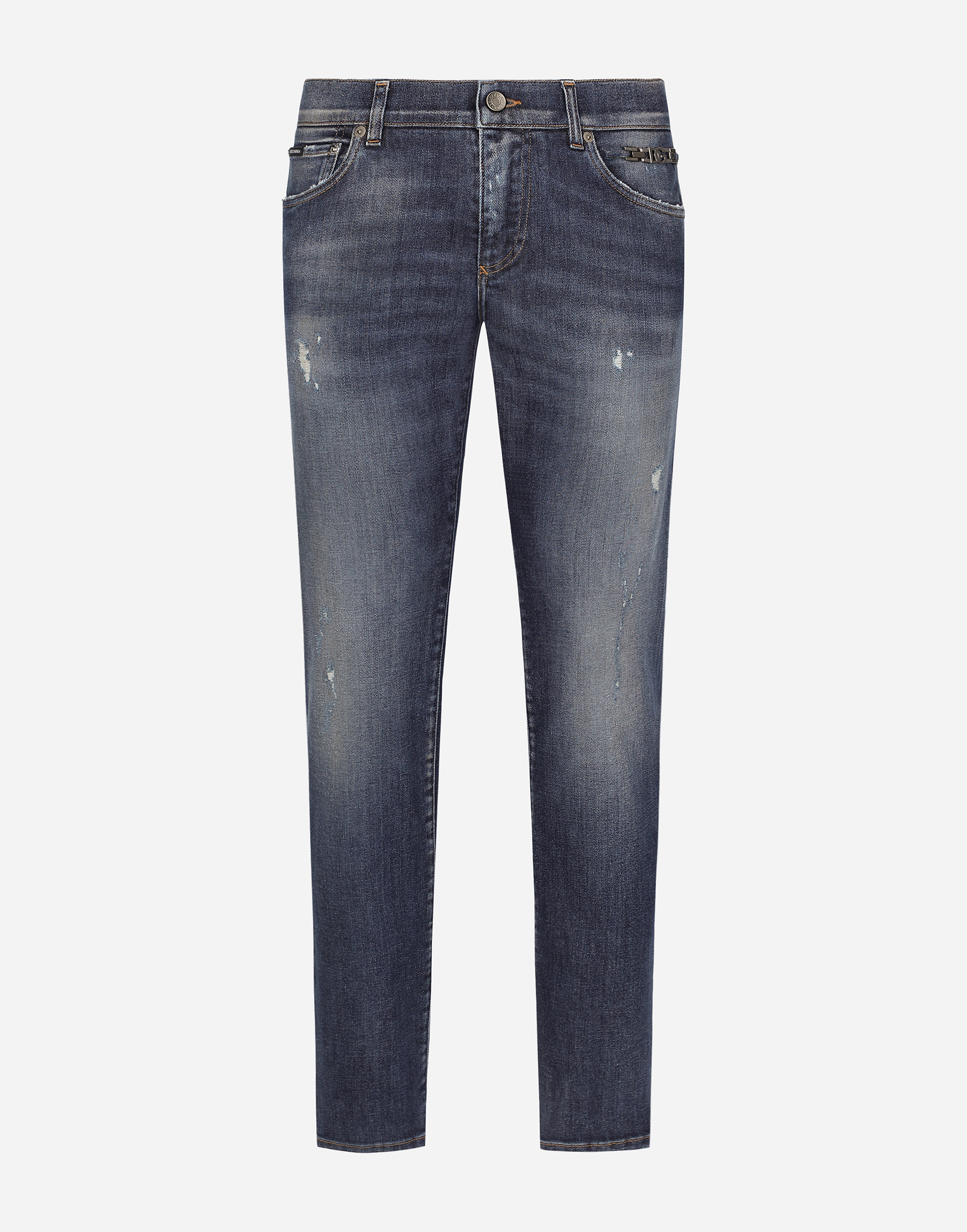 Shop Dolce & Gabbana Slim-fit Stretch Denim Jeans In マルチカラー