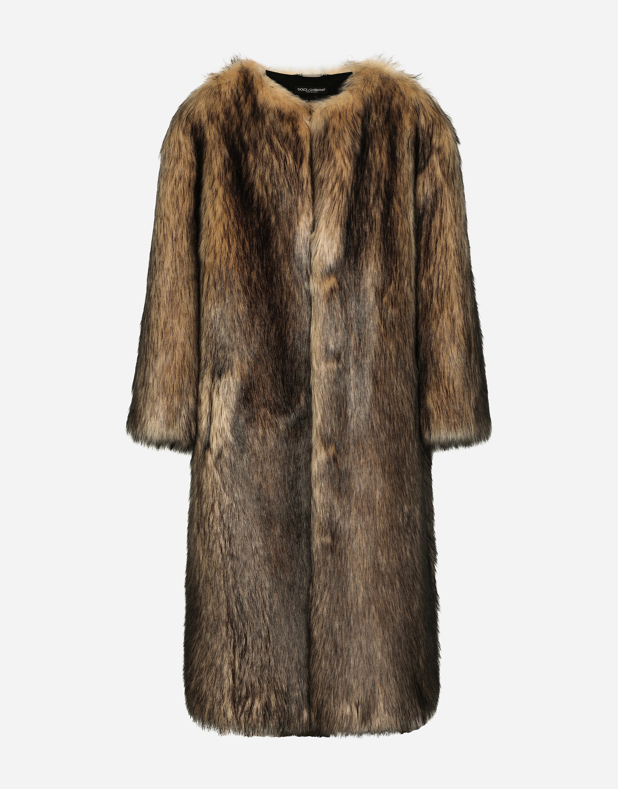 Dolce amp; Gabbana faux-fur trimmed multi-pocket gilet - Brown