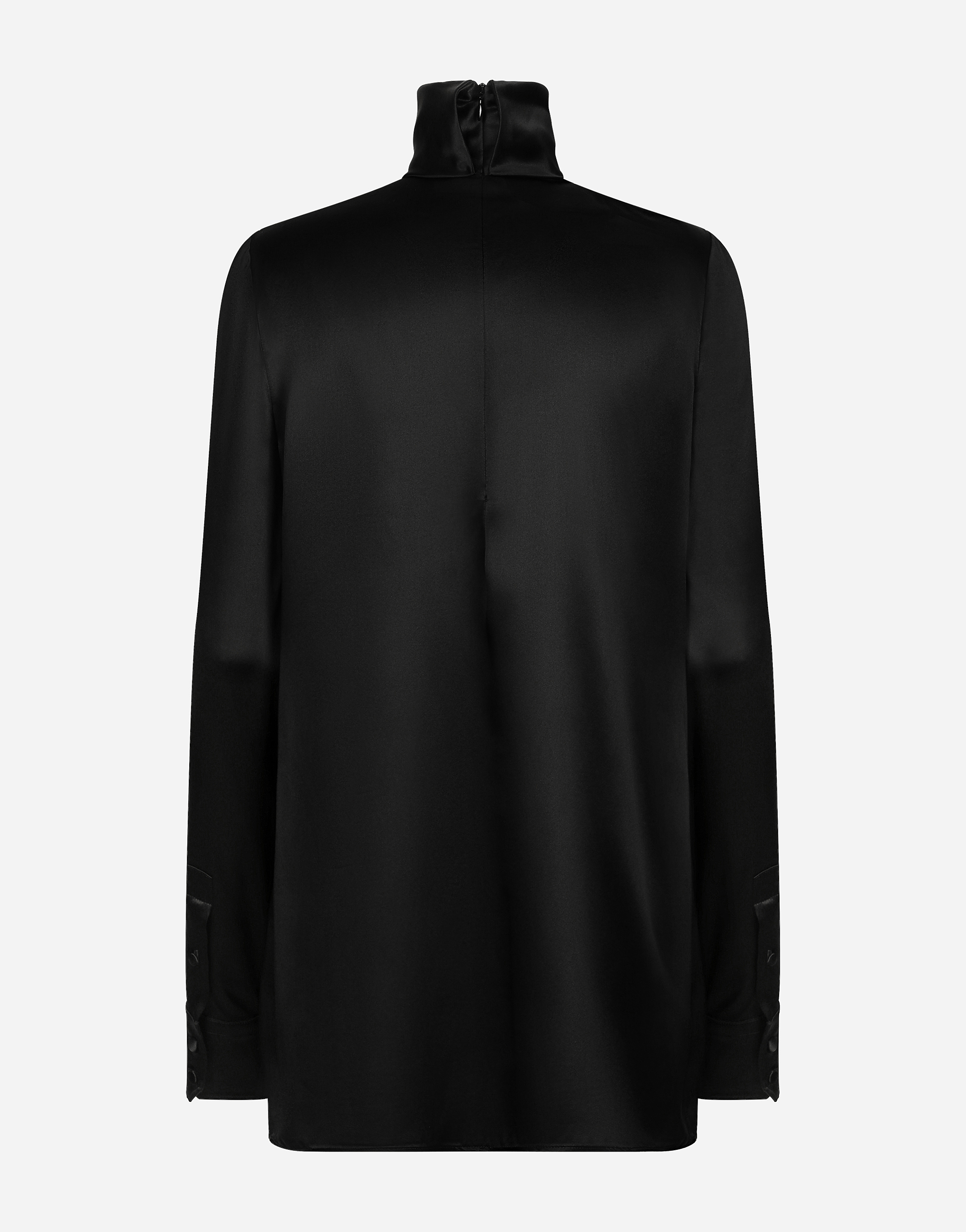 Shop Dolce & Gabbana Silk Satin Blouse In Black