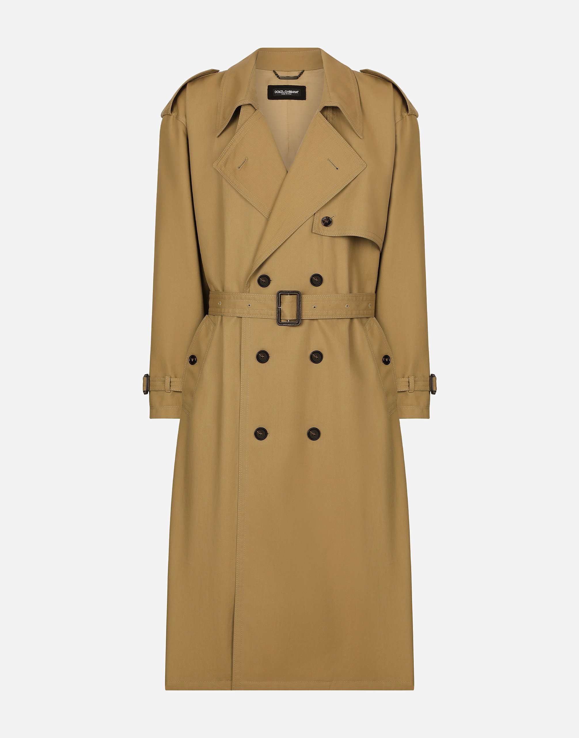 ベージュのメンズ Double-breasted cotton trench coat | Dolce&Gabbana®