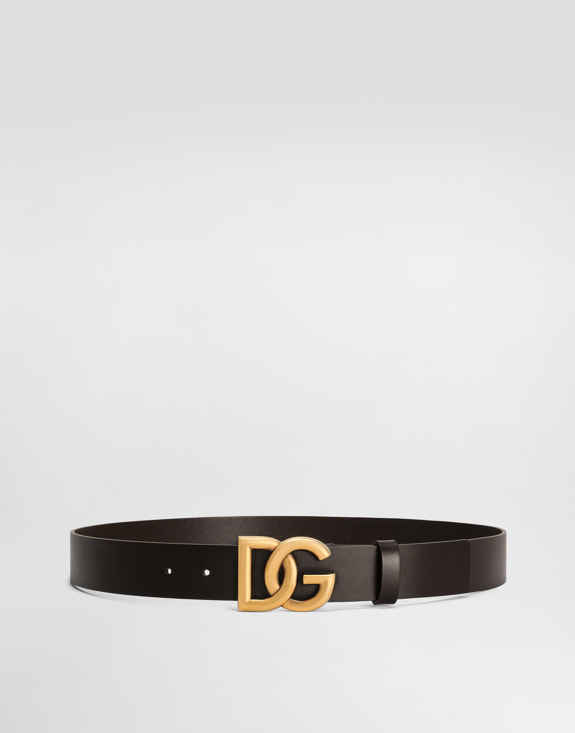 Lux leather belt with crossover DG logo buckle in Multicolor for 