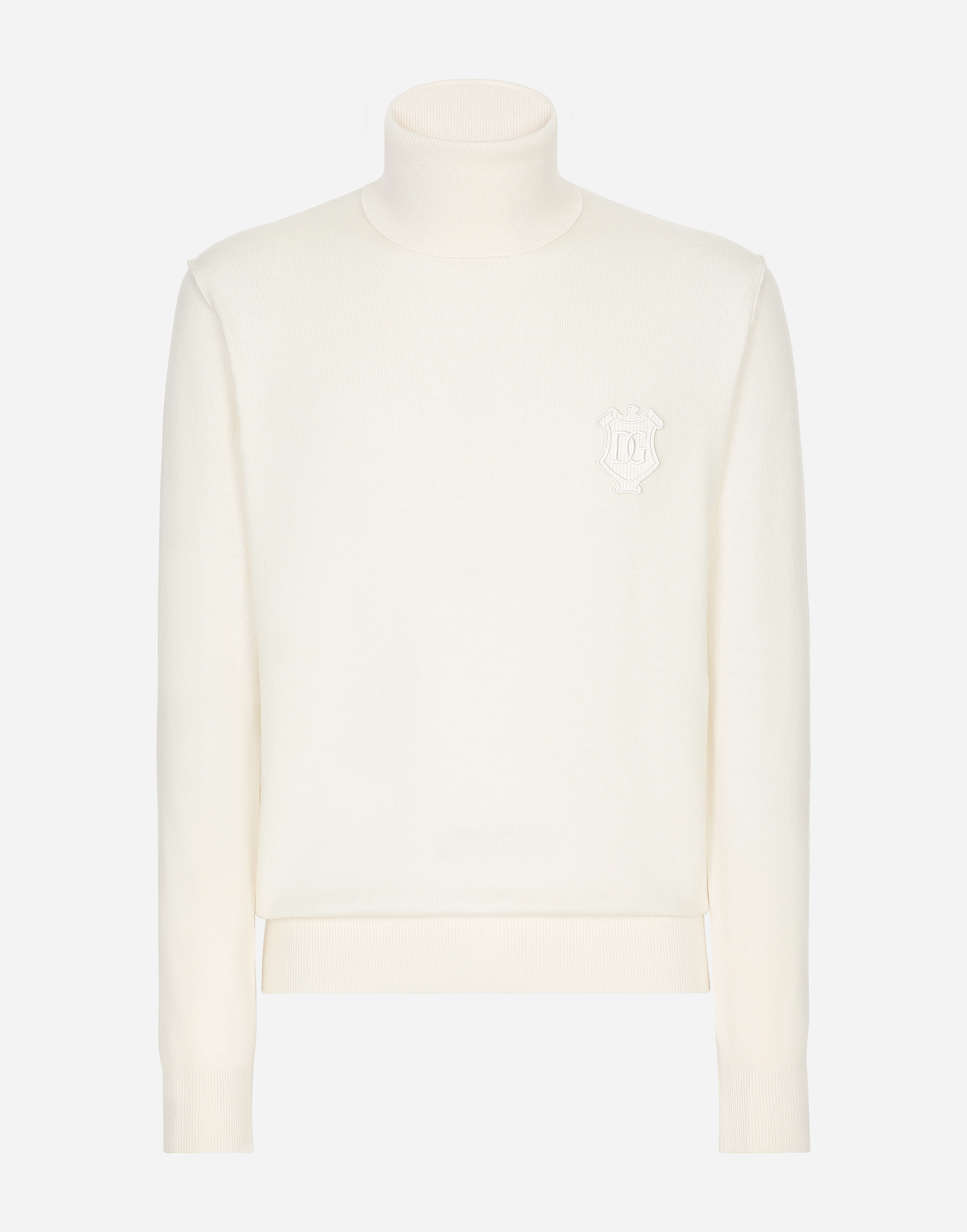 Shop Dolce & Gabbana Wool Turtle-neck Sweater In Beige