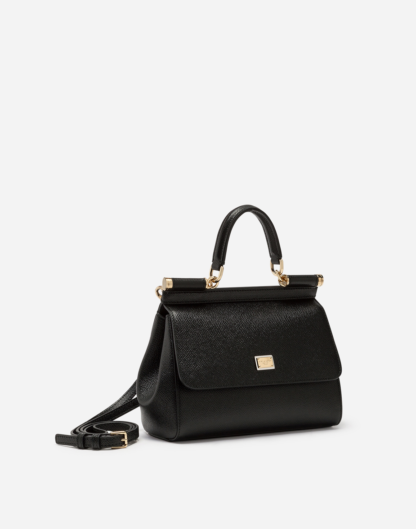 Dolce & Gabbana Small Dauphine Leather Sicily Bag - Black