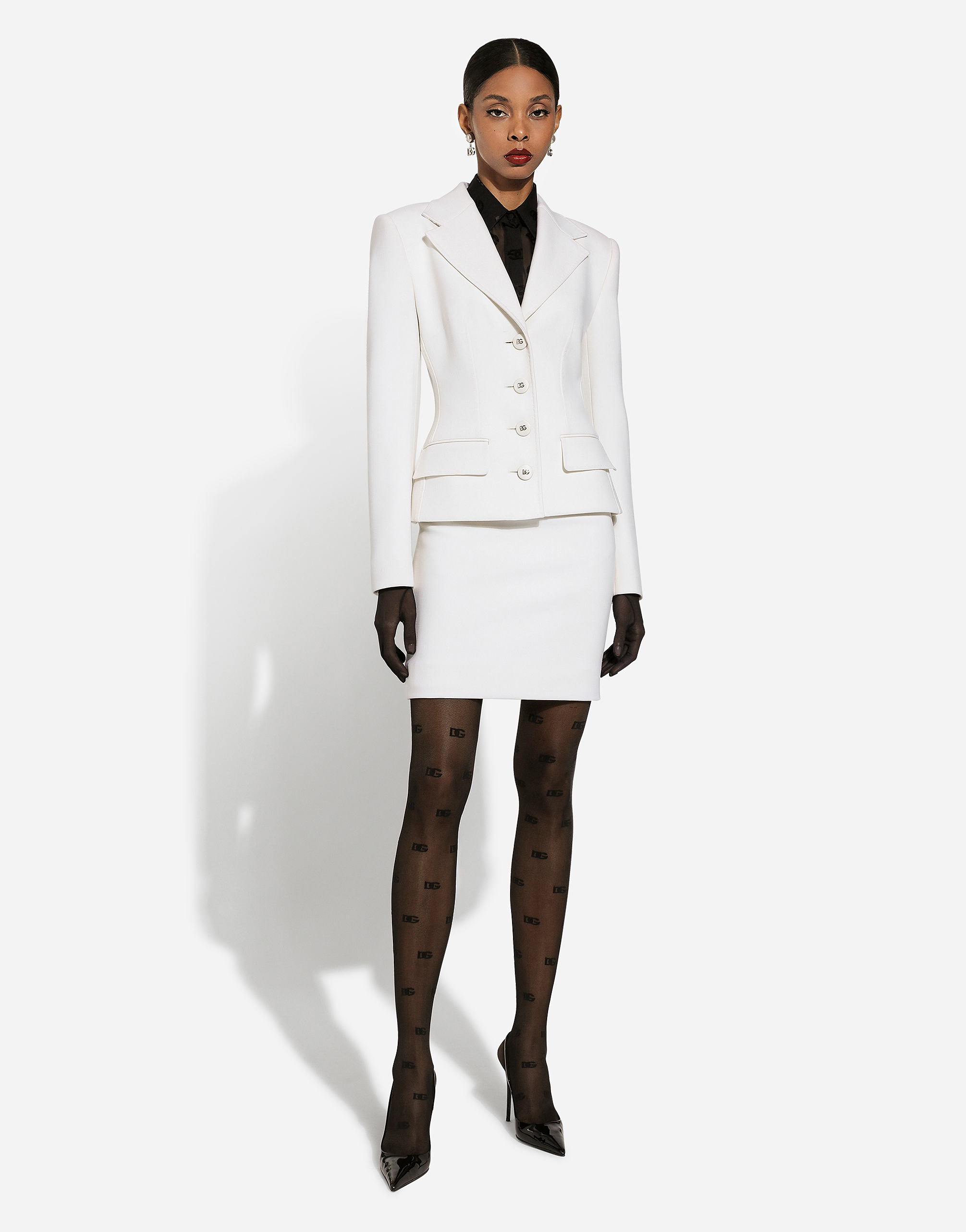 Shop Dolce & Gabbana Single-breasted Woolen Jacket In White