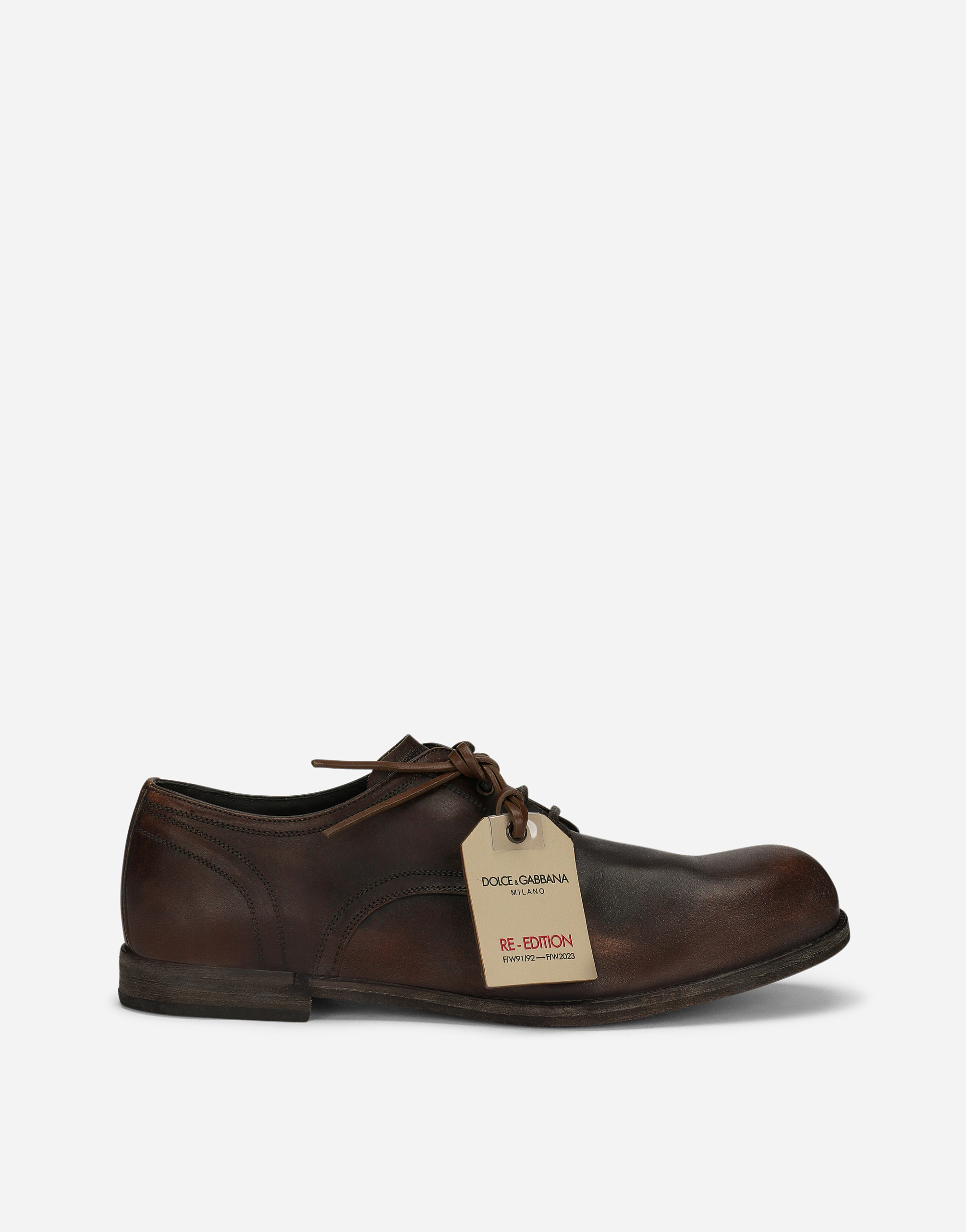 ブラウンのメンズ Leather Derby Shoes | Dolce&Gabbana®