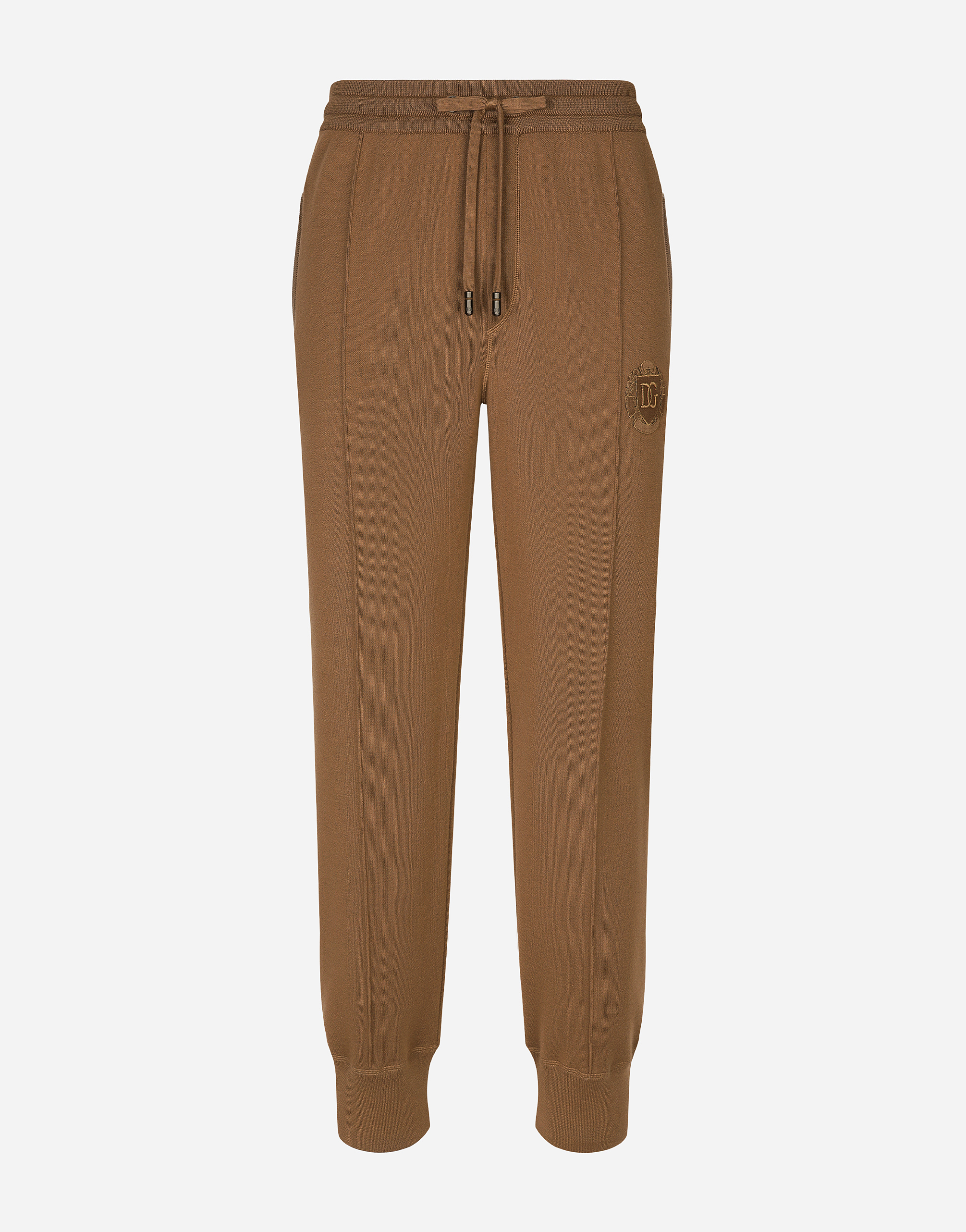 Shop Dolce & Gabbana Wool Jogging Pants In Beige