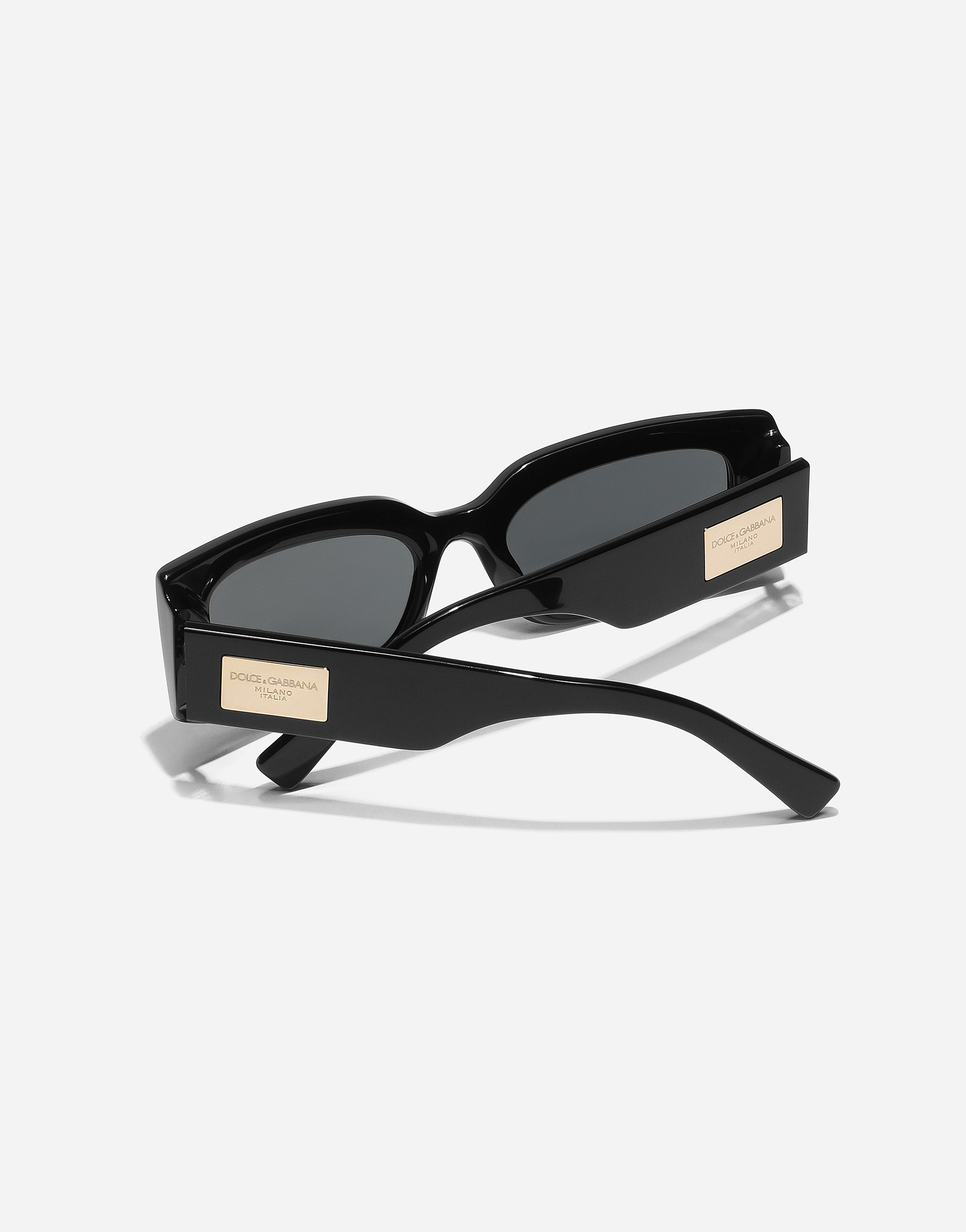 Shop Dolce & Gabbana Dg Plaque Sunglasses In Black