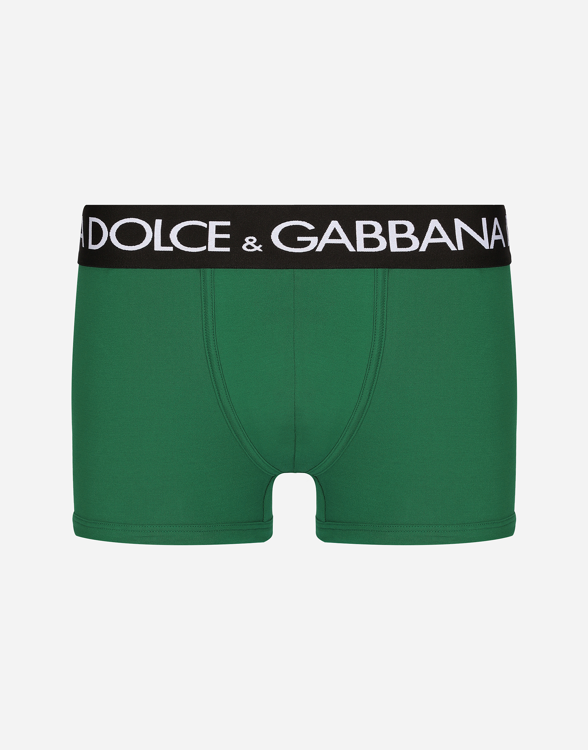 Shop Dolce & Gabbana Two-way-stretch Cotton Jersey Regular-fit Boxers In グリーン