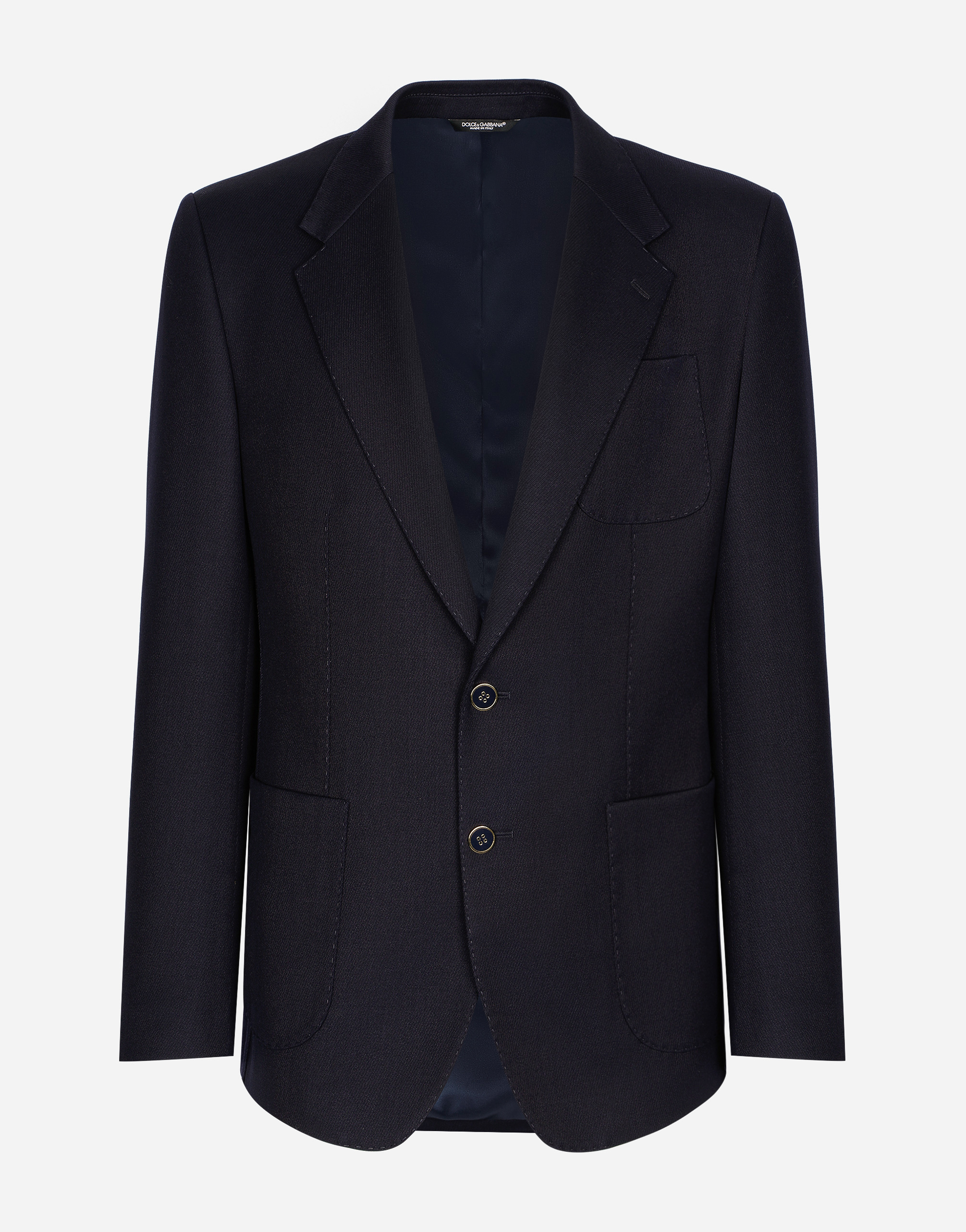Shop Dolce & Gabbana Single-breasted Stretch Wool Tricotine Jacket In ブルー