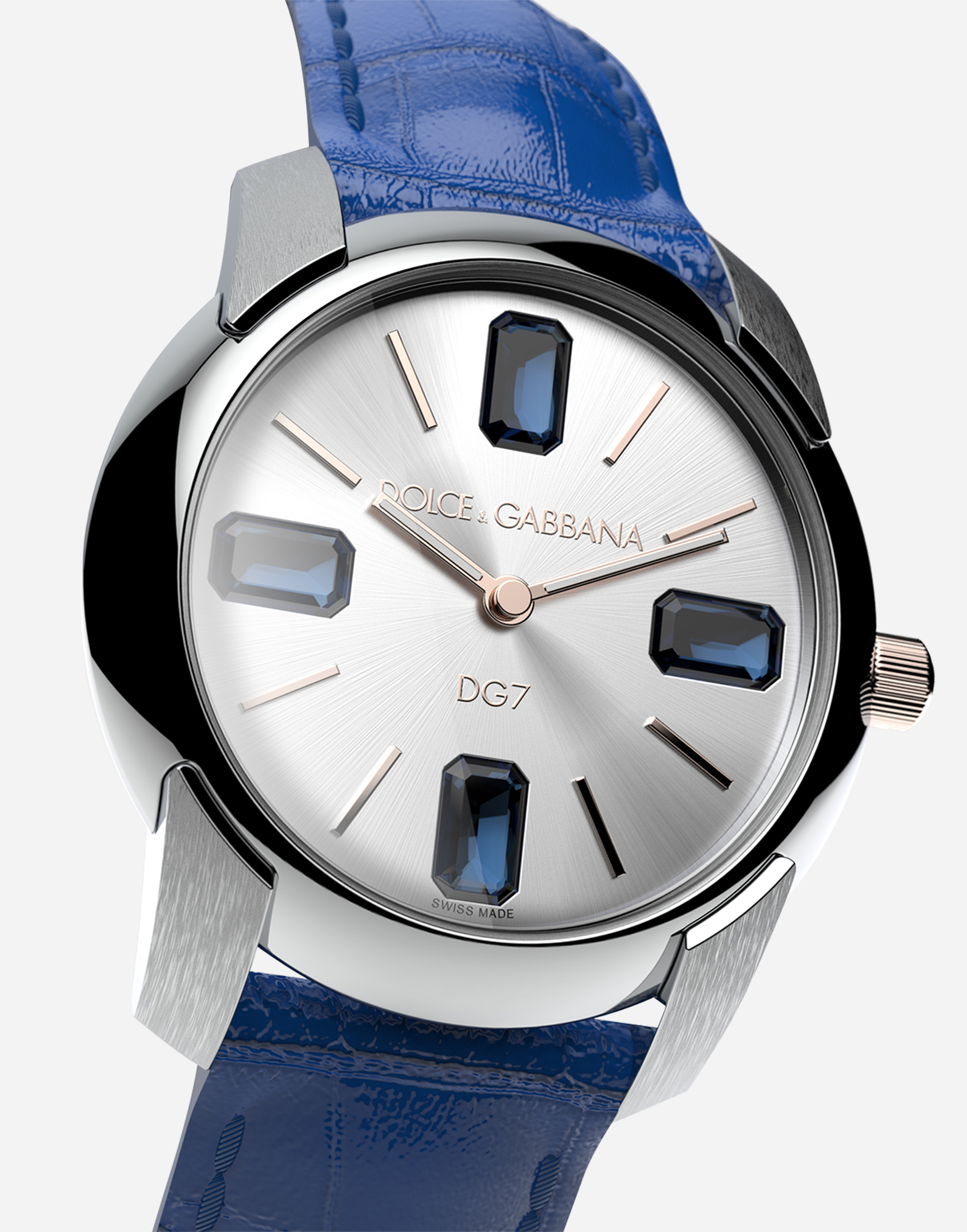 Bracelet de montre en crocodile bleu marine - Maroquinerie de luxe sur  mesure