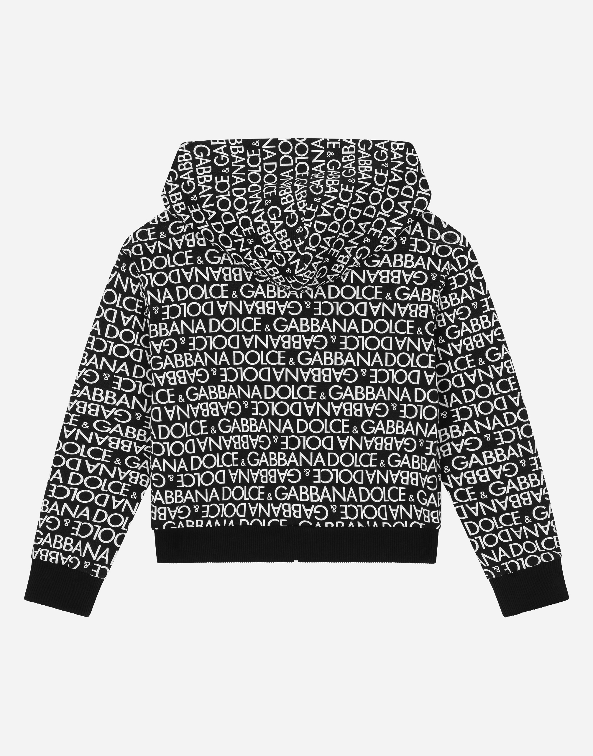 Zip-up hoodie with all-over logo print