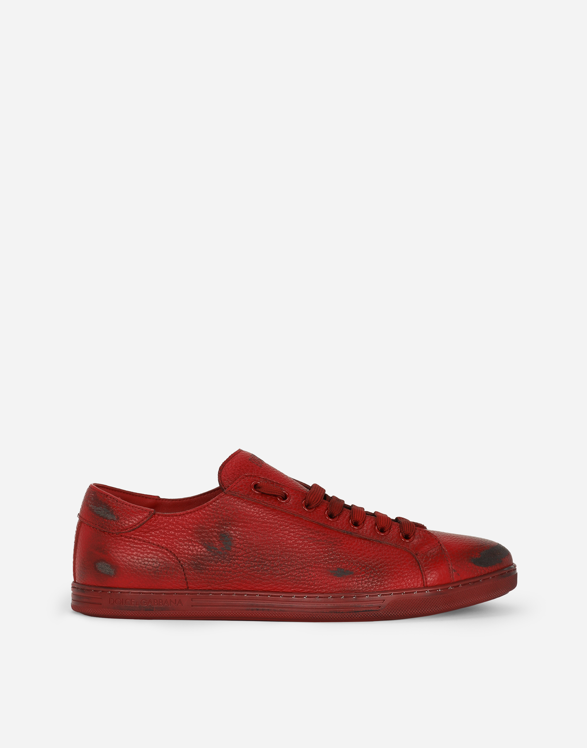 Saint Tropez deerskin sneakers in Red for Men | Dolce&Gabbana®
