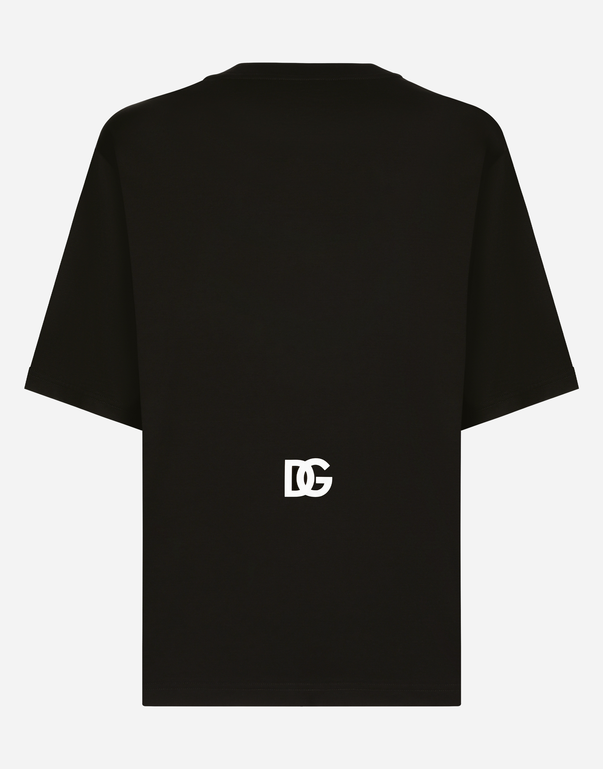 Shop Dolce & Gabbana Short-sleeved T-shirt With Dg Logo Print In Black