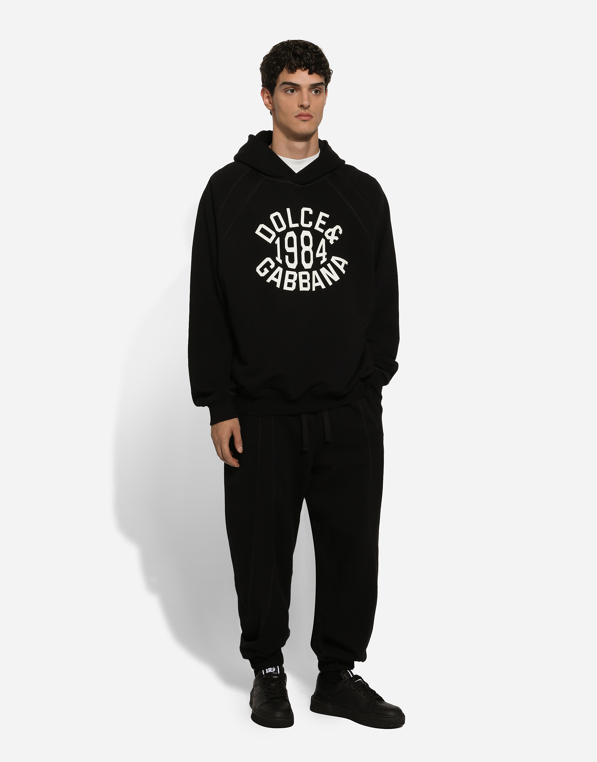 Shop Dolce & Gabbana Hoodie With Dolce&gabbana Print In ブラック