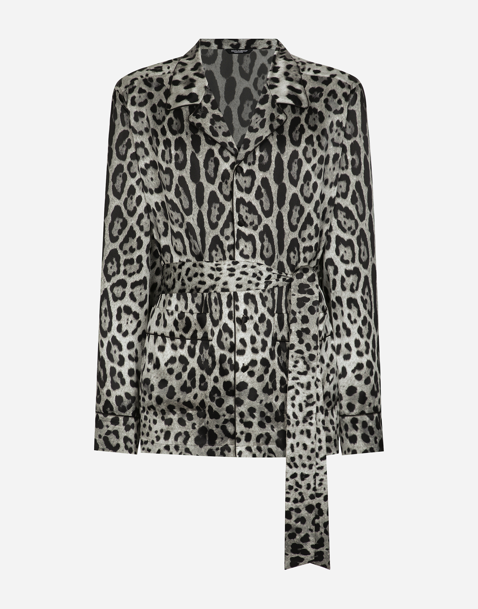 Shop Dolce & Gabbana Leopard-print Satin Robe