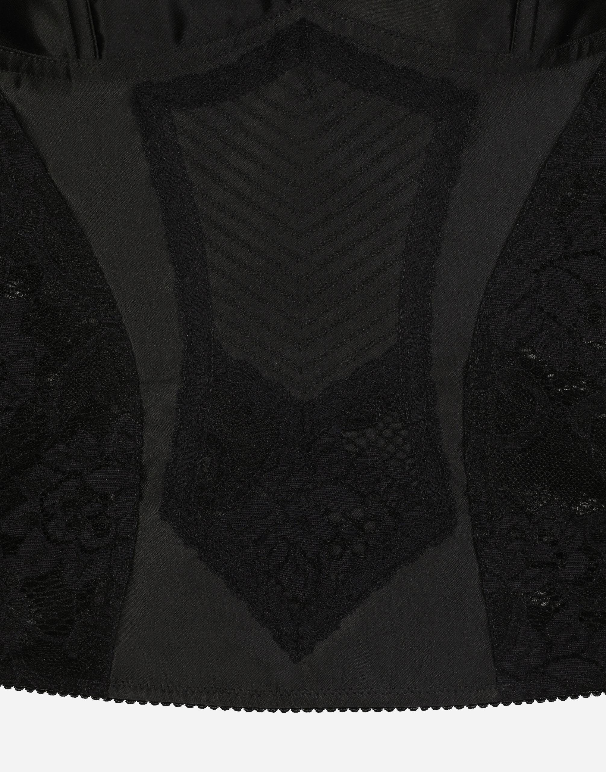 Shop Dolce & Gabbana Corset Lace And Satin Top In ブラック