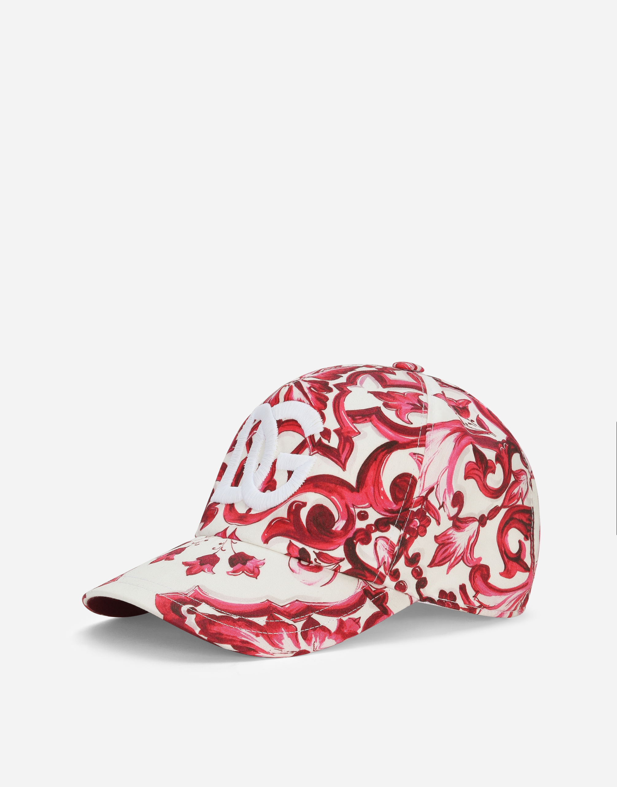 Dolce & Gabbana Kids' Majolica-print Baseball Cap In Fuchsia