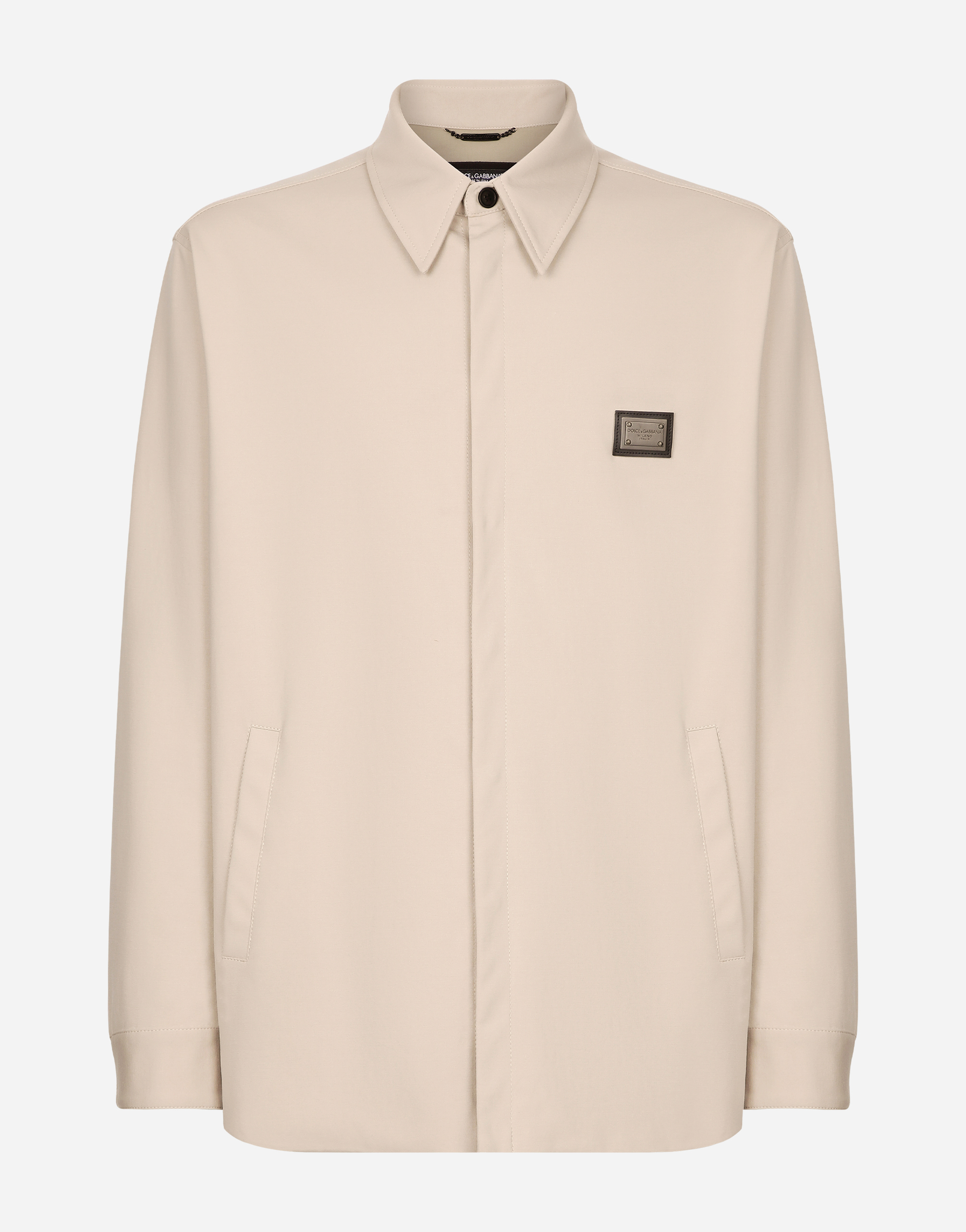 Technical fabric shirt with tag