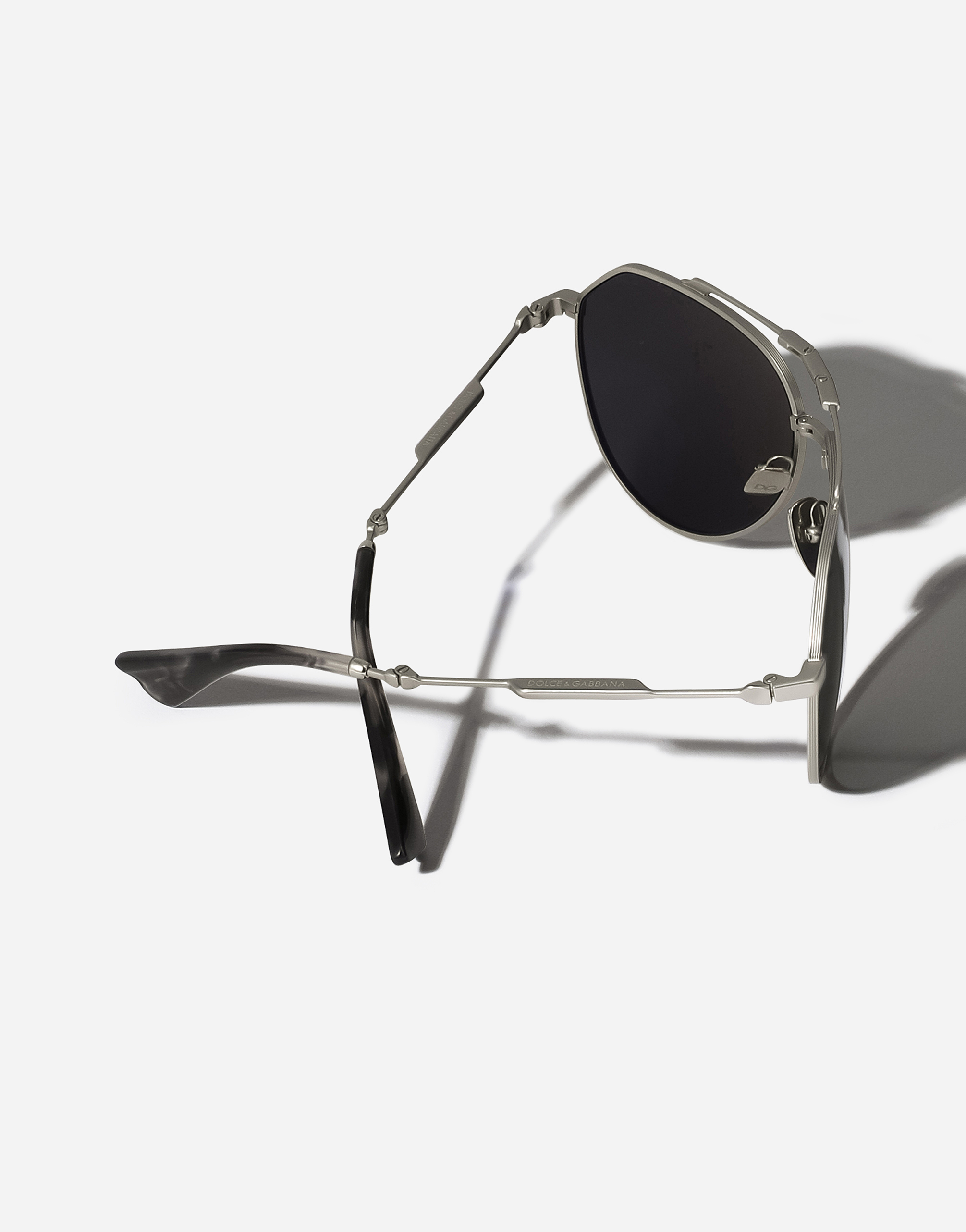 Shop Dolce & Gabbana نظارة شمسية Stefano In Matte Silver