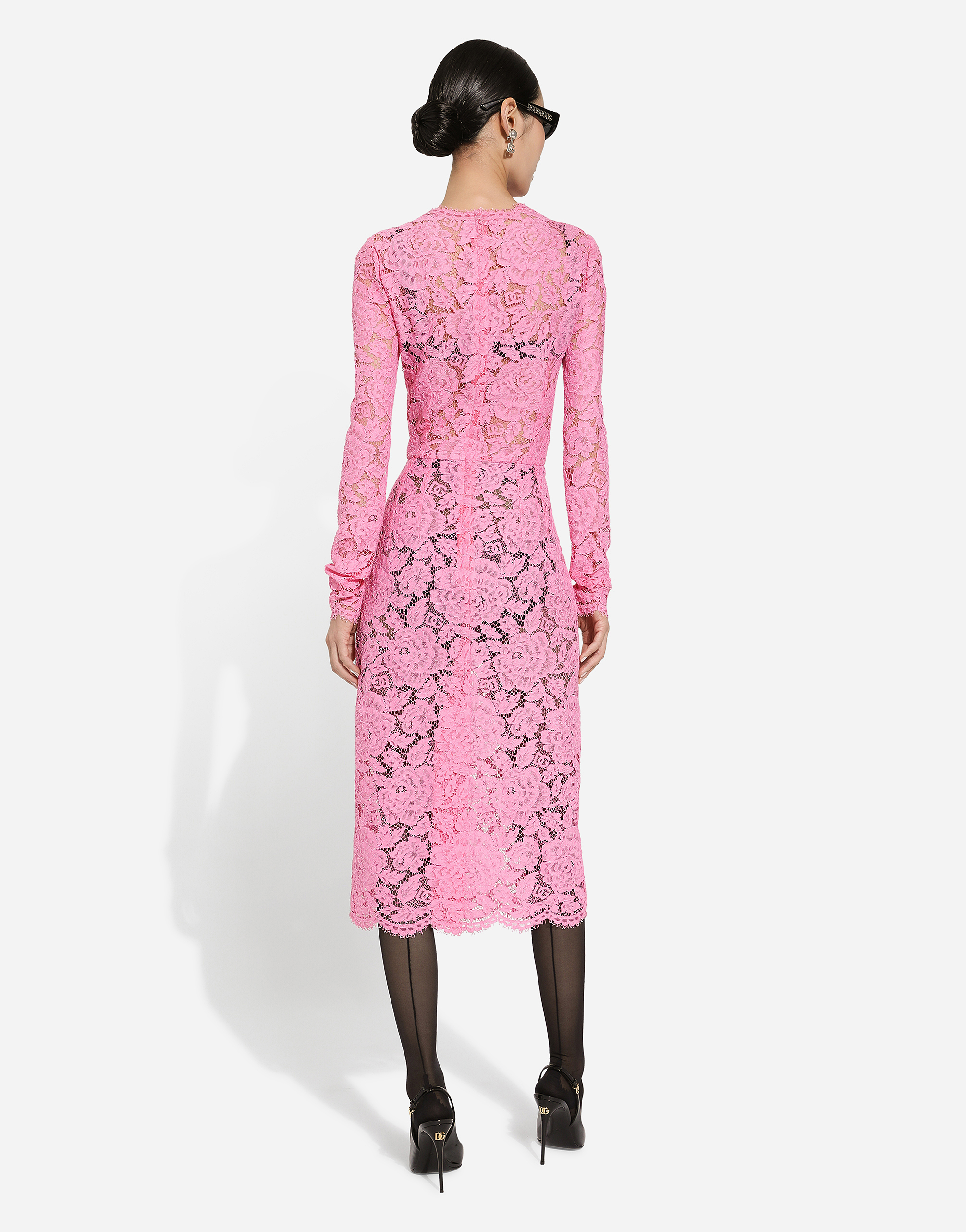 Dolce gabbana hotsell pink lace dress