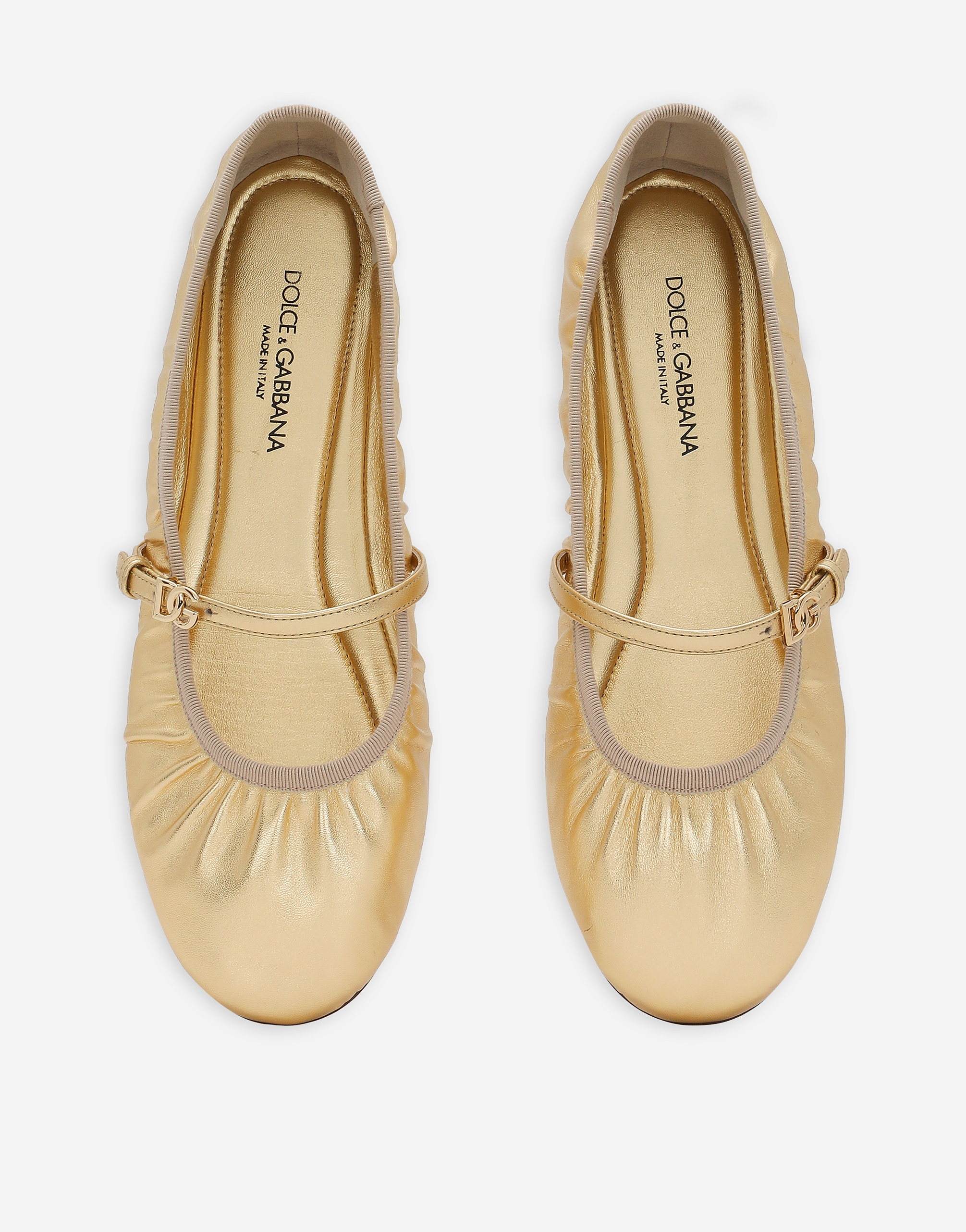 Shop Dolce & Gabbana Ballerina In Gold