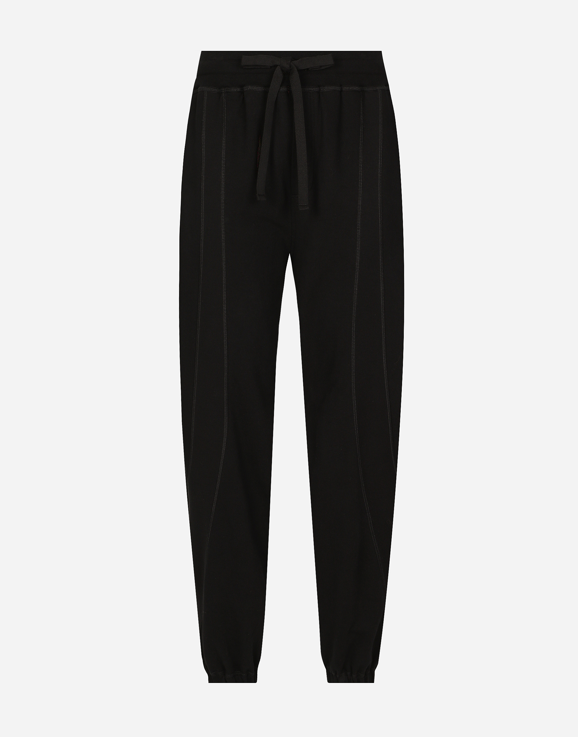 Shop Dolce & Gabbana Jersey Jogging Pants With Dolce&gabbana Print In ブラック