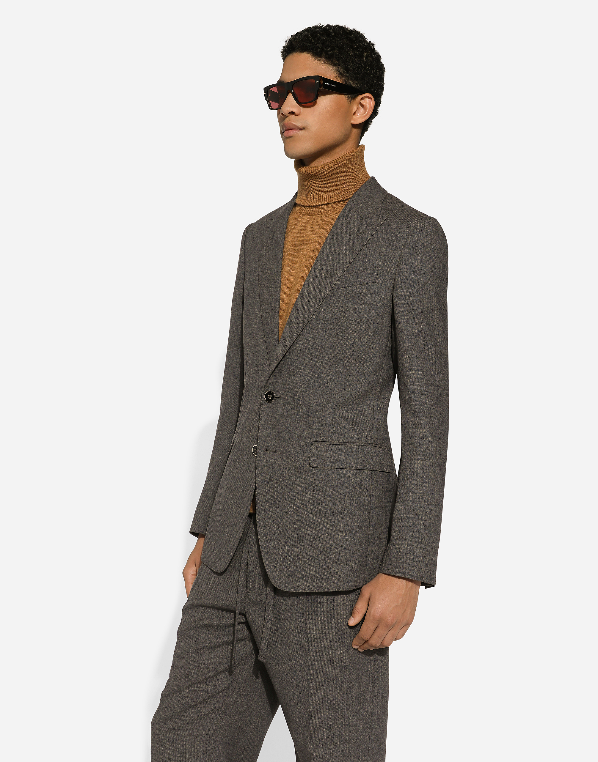 Shop Dolce & Gabbana Single-breasted Wool Taormina-fit Jacket In Grey