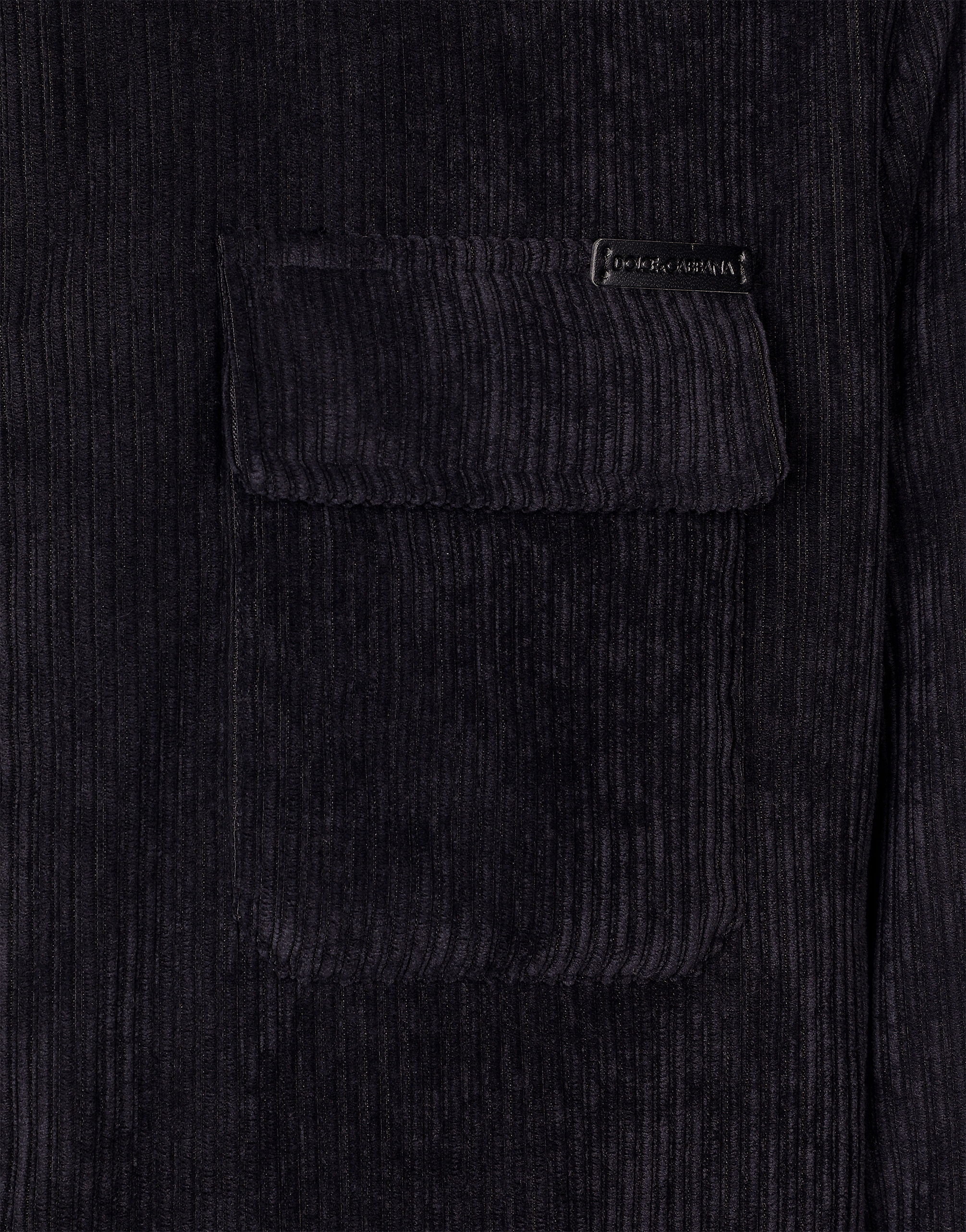 Shop Dolce & Gabbana Lined Corduroy Shirt In Black