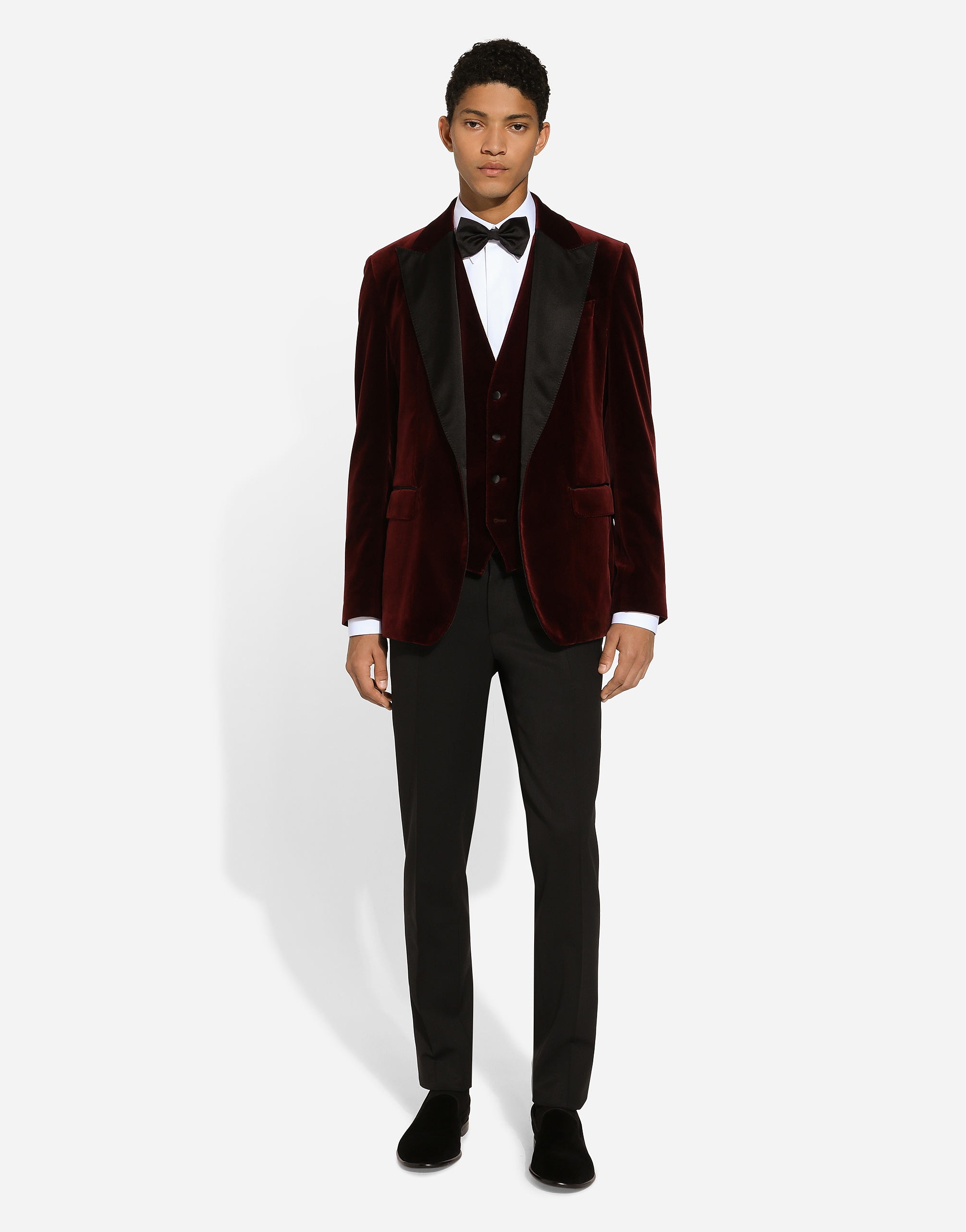 Shop Dolce & Gabbana Velvet Tuxedo Jacket In Purple