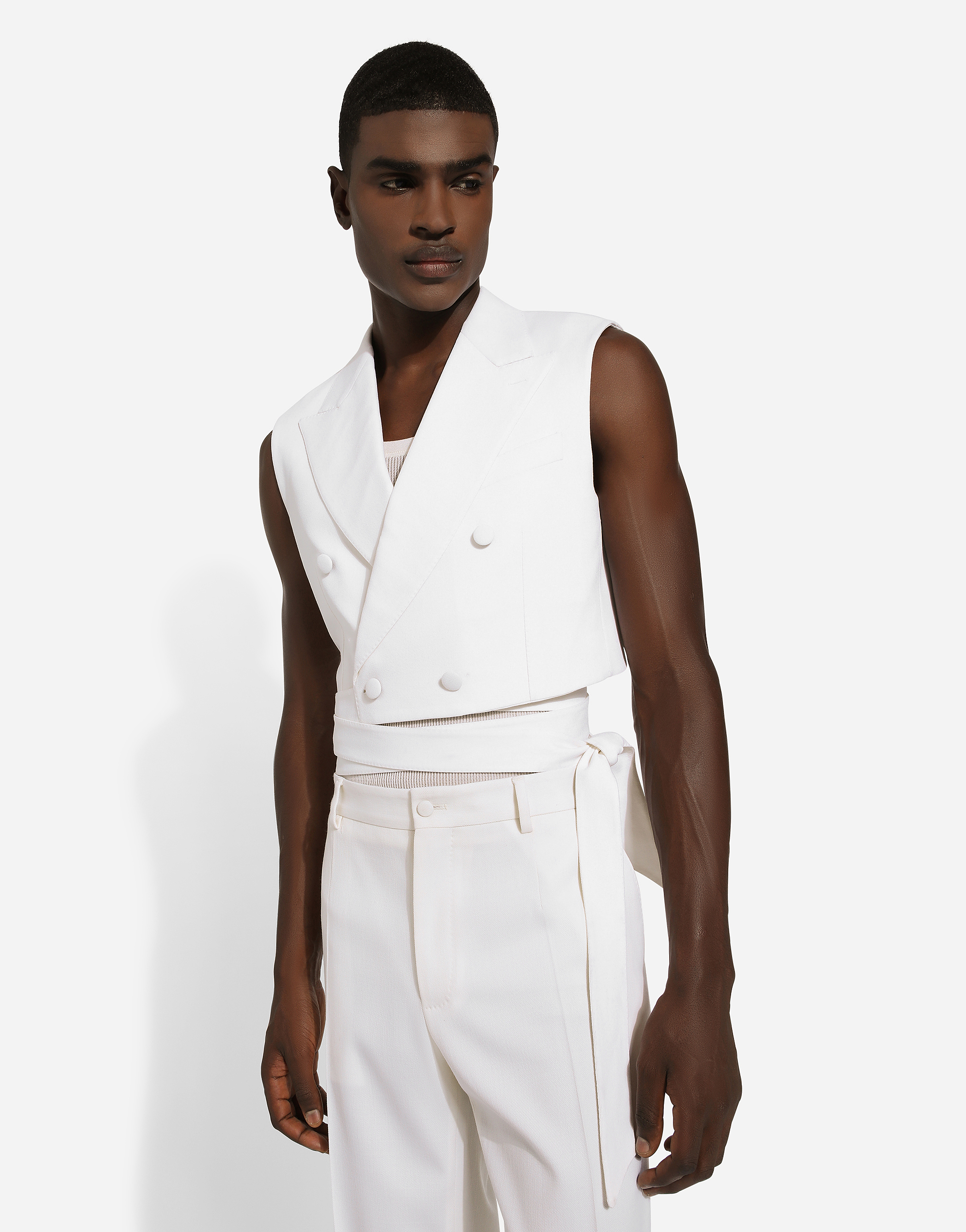 White double breasted outlet waistcoat