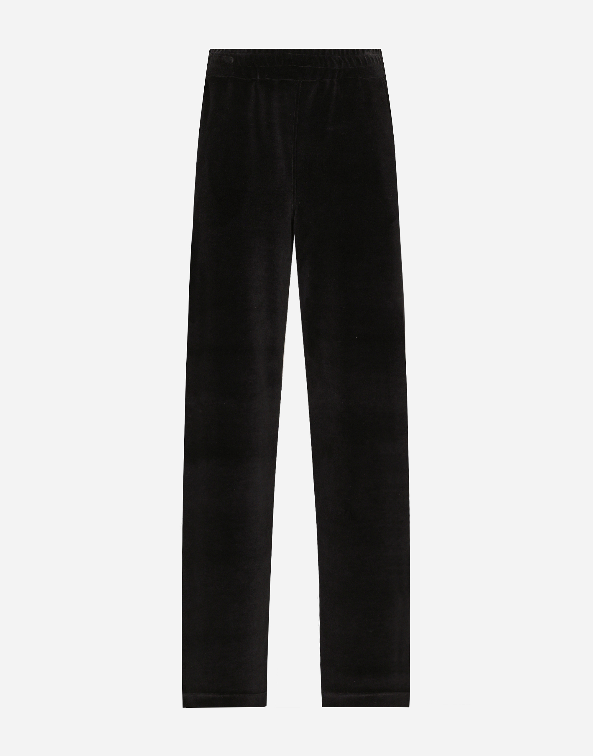 Shop Dolce & Gabbana Cotton Chenille Jogging Pants With Dg Logo In ブラック