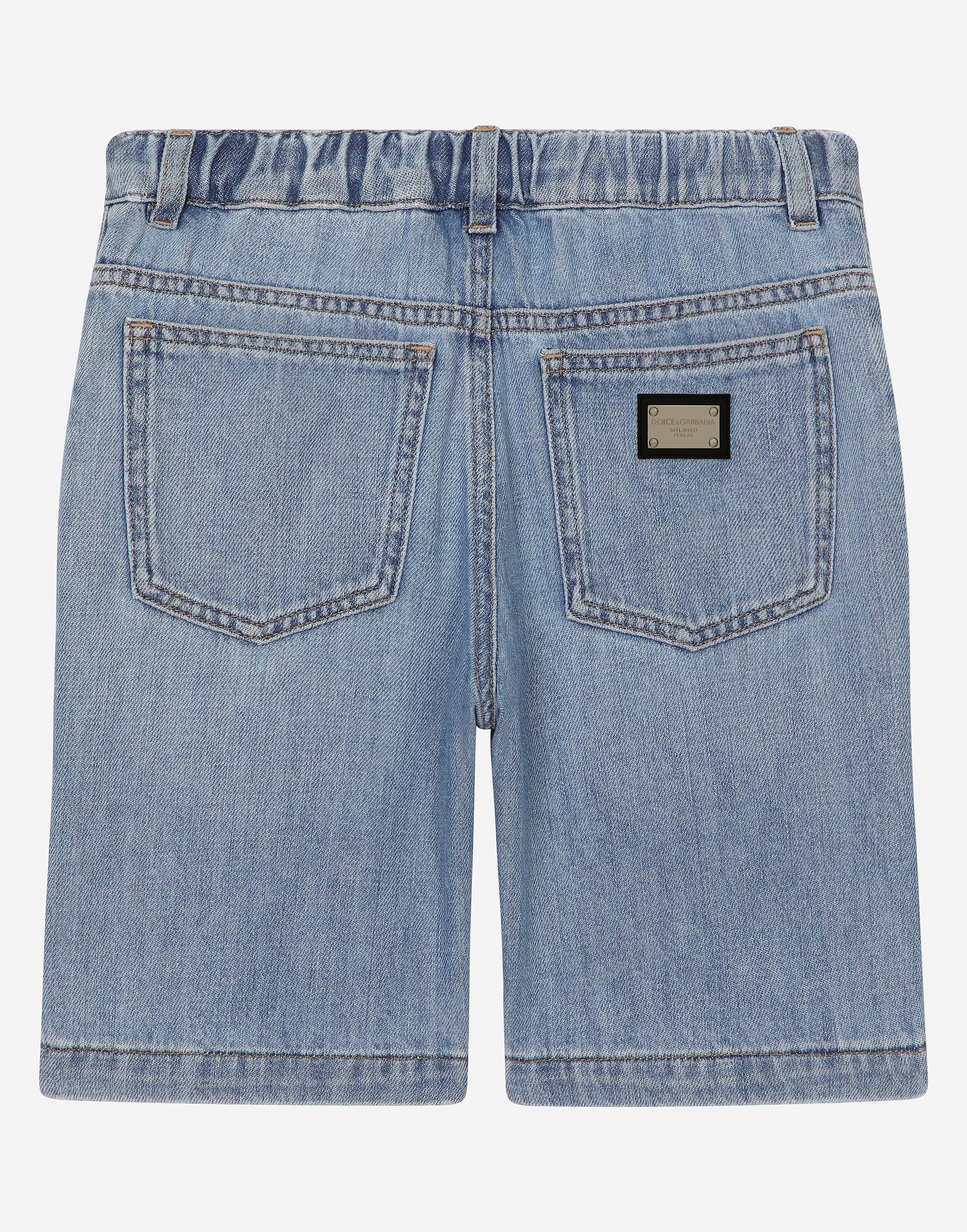 Shop Dolce & Gabbana 5-pocket Denim Shorts With Branded Tag In Variante Abbinata