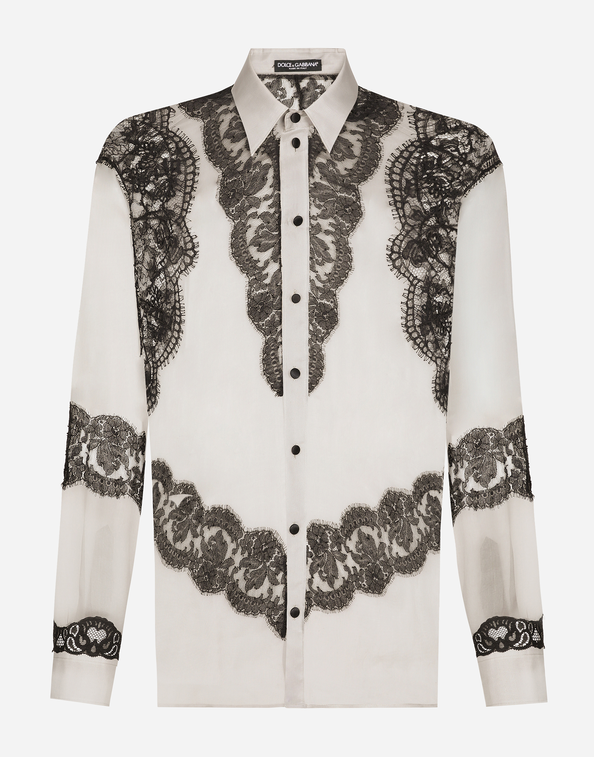 Shop Dolce & Gabbana Silk Shirt With Embroidery In Multicolor