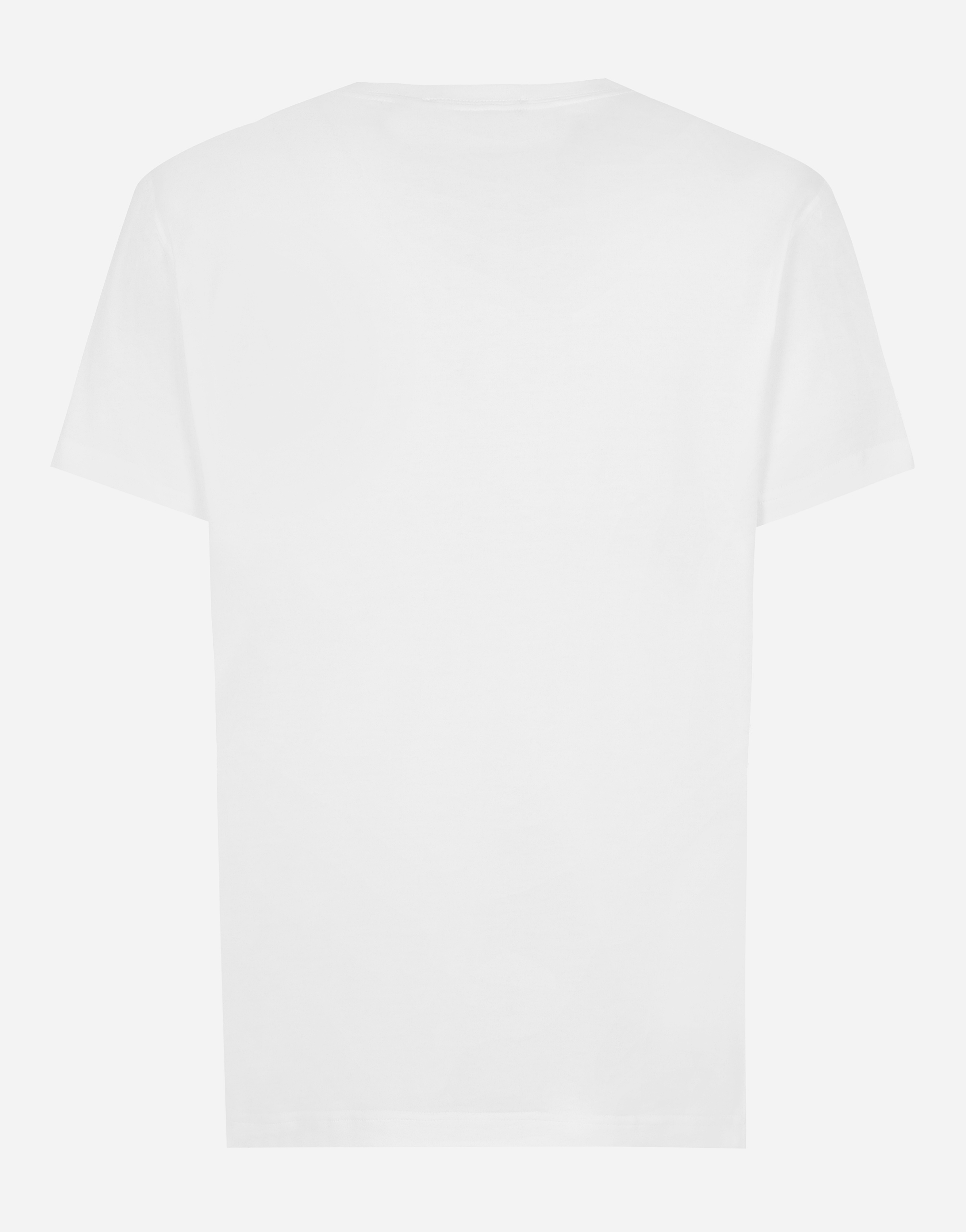 Shop Dolce & Gabbana Short-sleeved T-shirt With Dg Embroidery In White