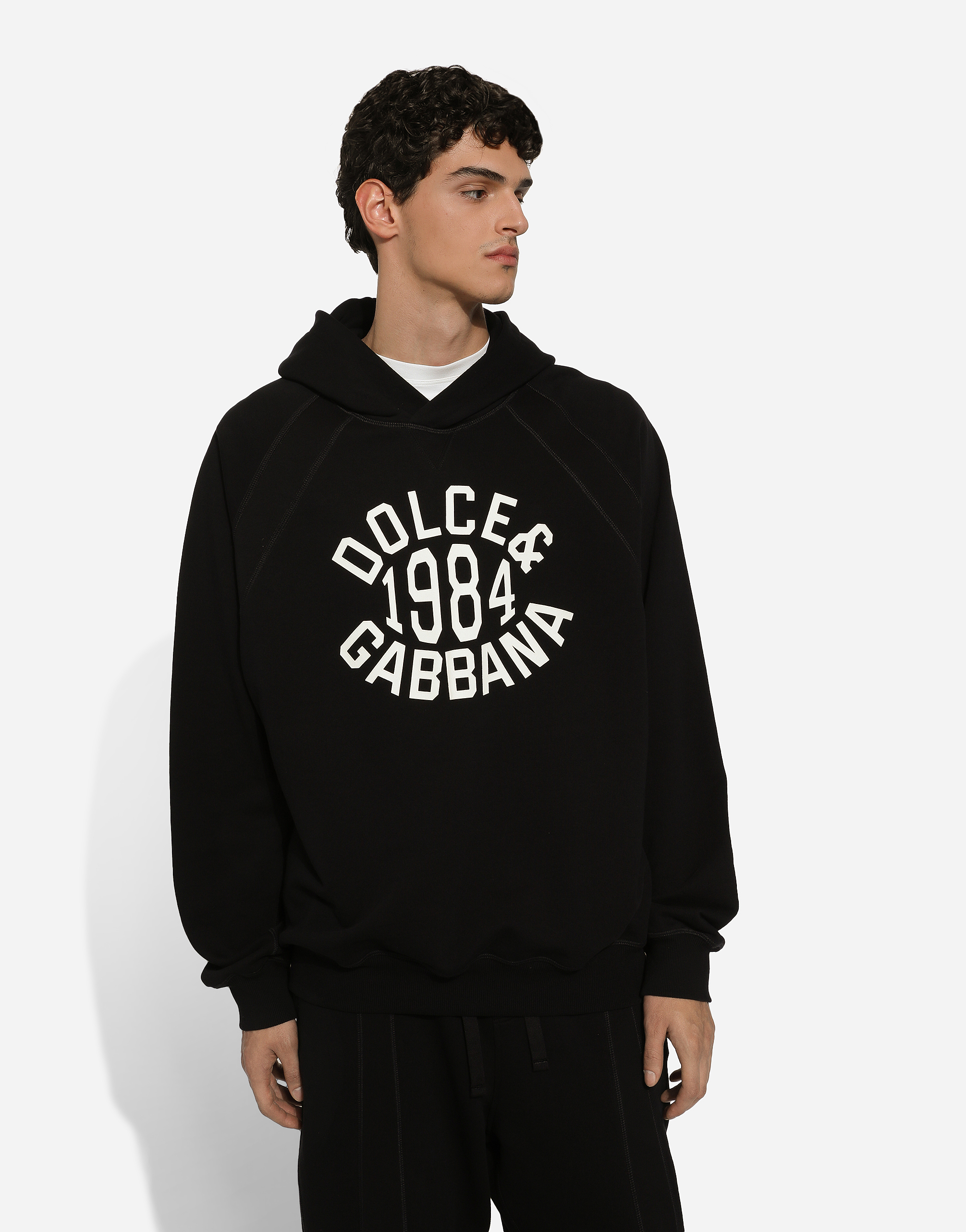 Shop Dolce & Gabbana Hoodie With Dolce&gabbana Print In ブラック