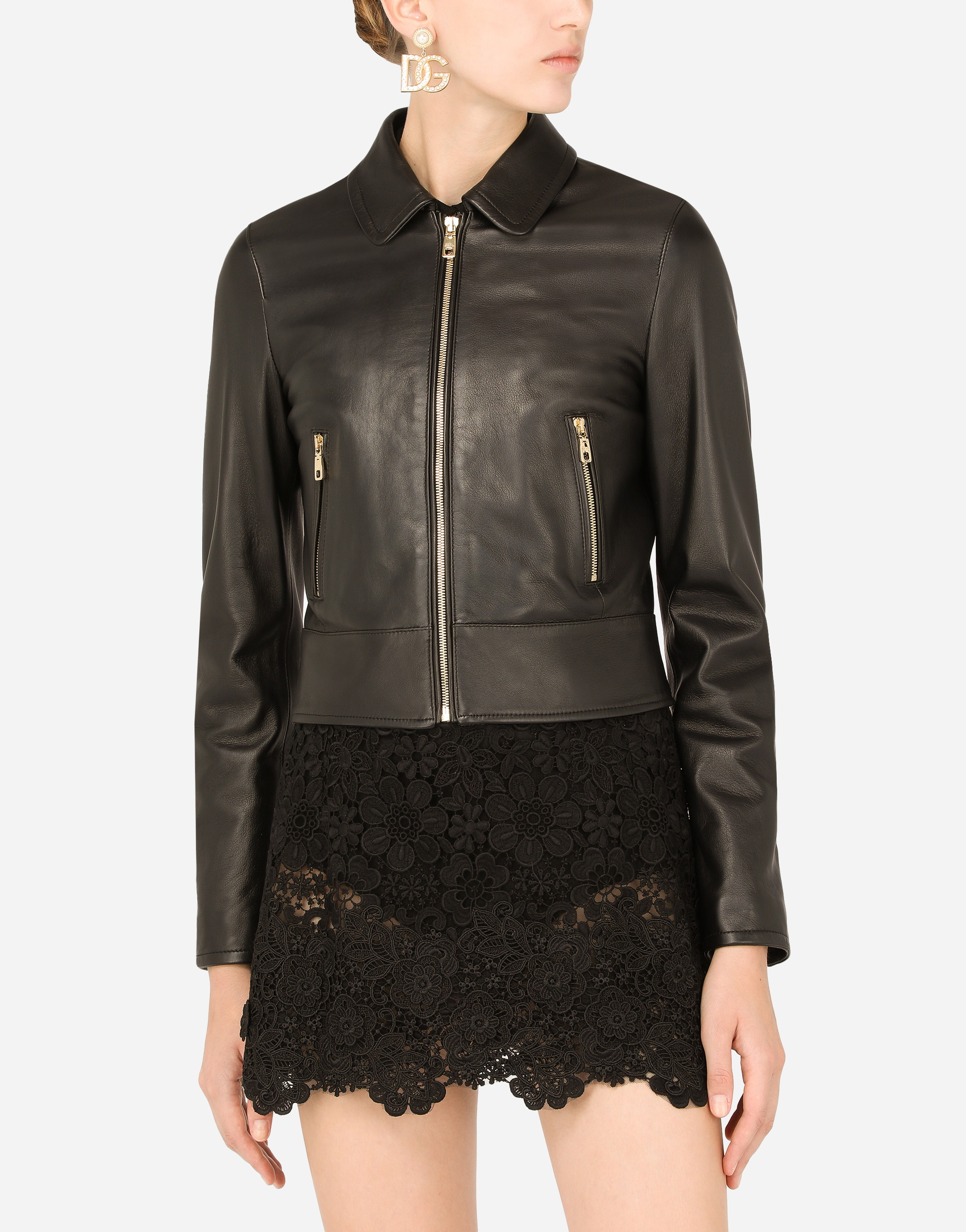 Dolce gabbana leather jacket clearance womens