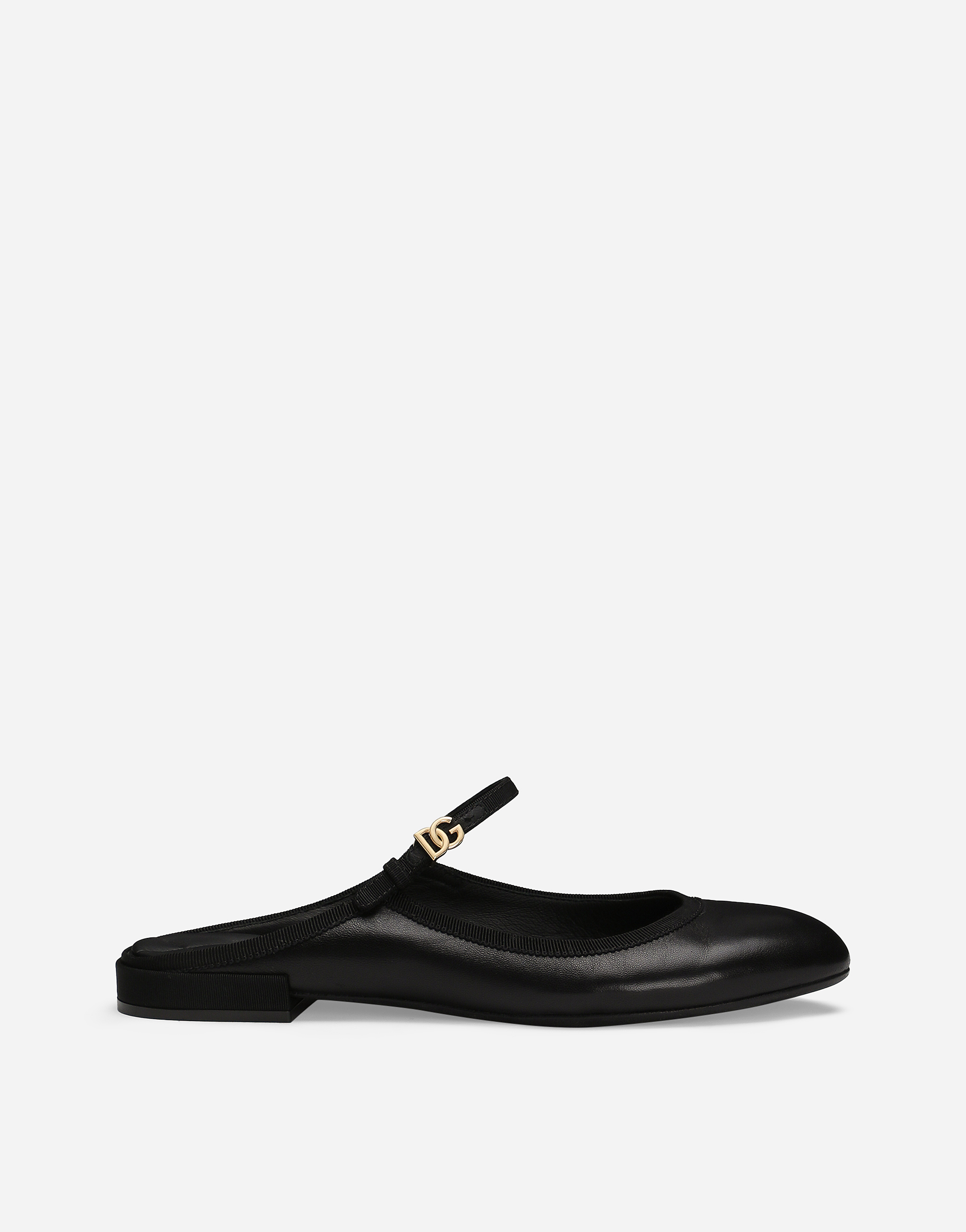 Shop Dolce & Gabbana Nappa Leather Mules In Black