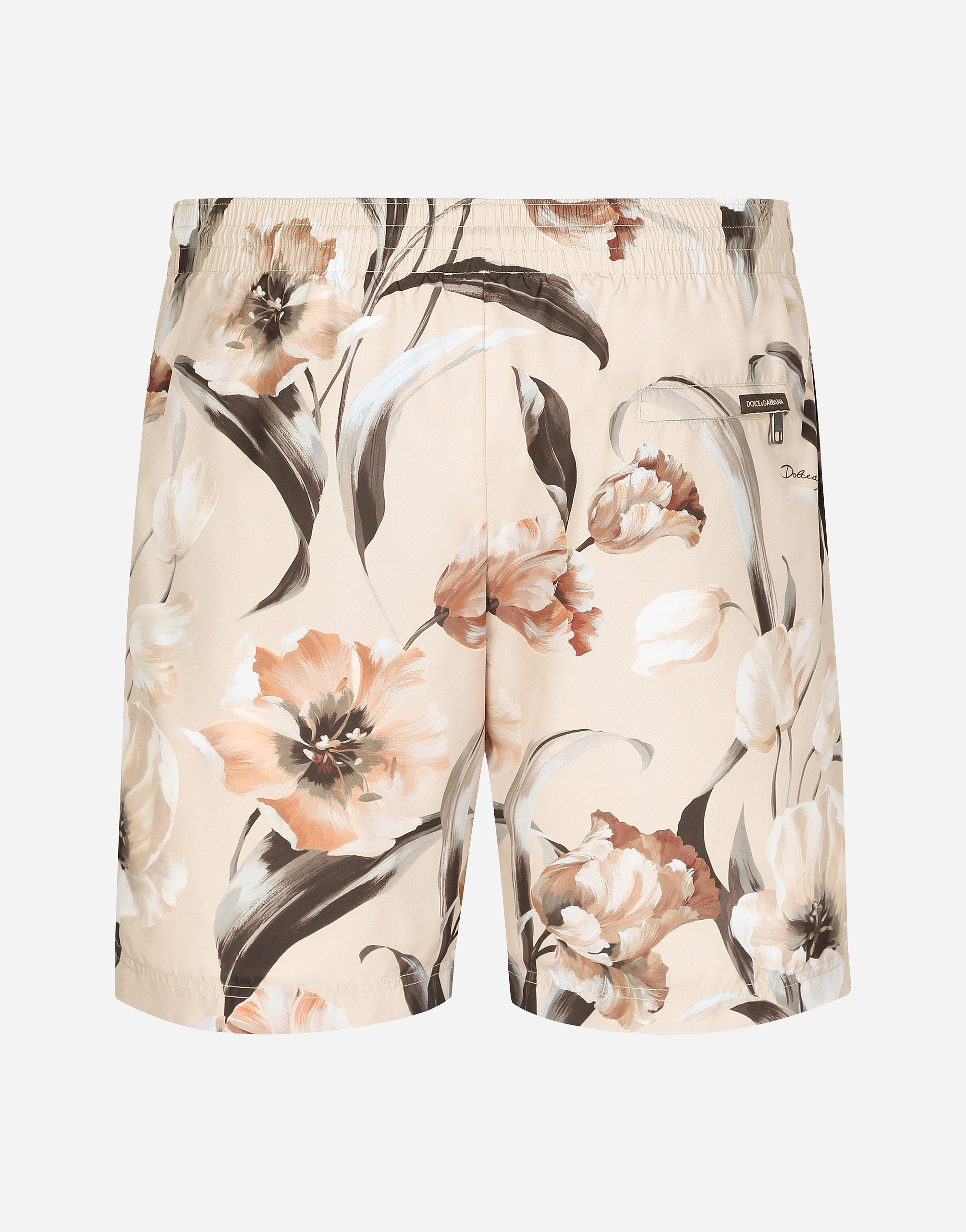 Shop Dolce & Gabbana Mid-rise Swim Trunks With Floral Print In プリ